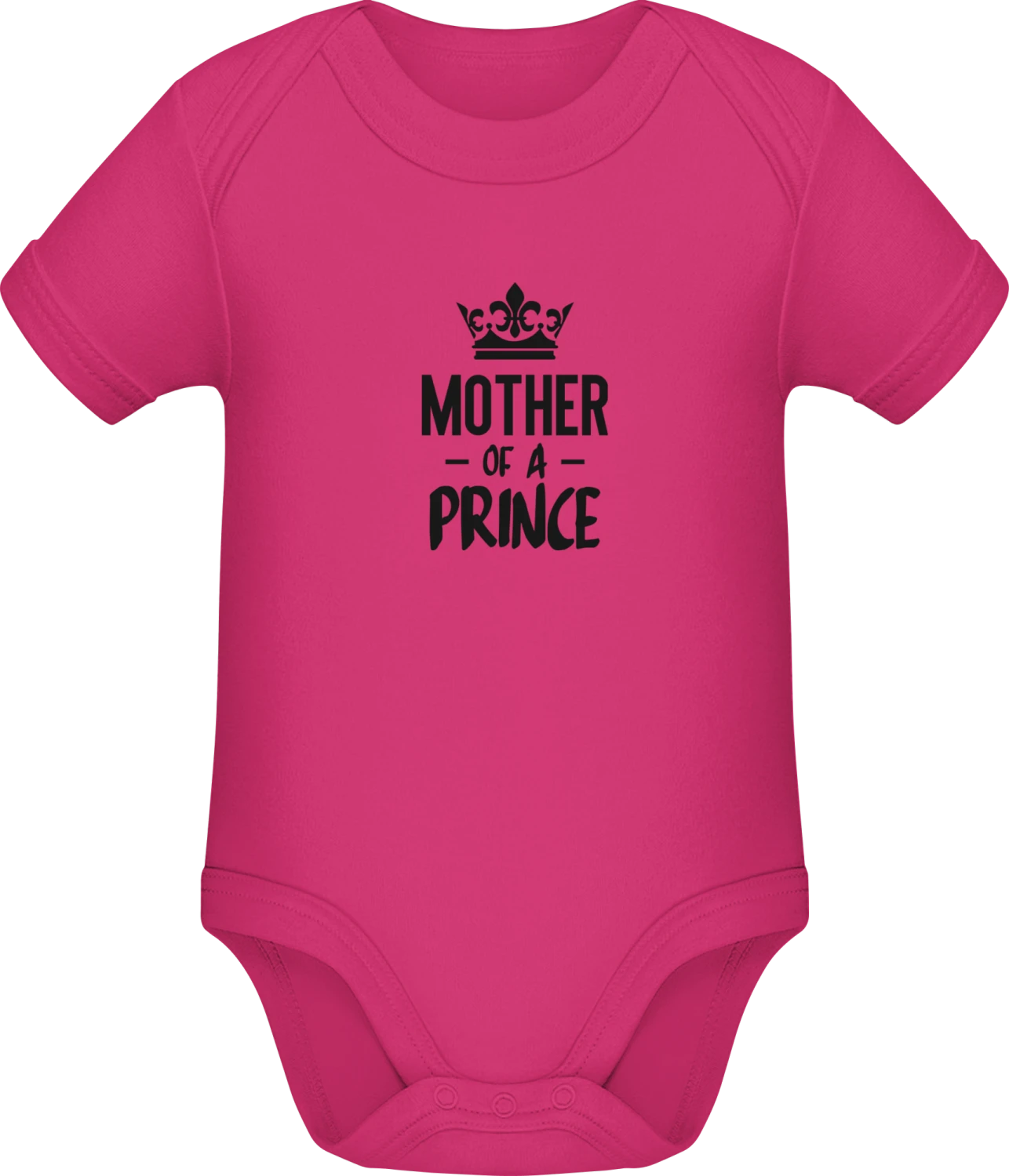 Mother Of A Prince Mam And Son - Fuchsia Sonar SSL organic babybodsuit - Front