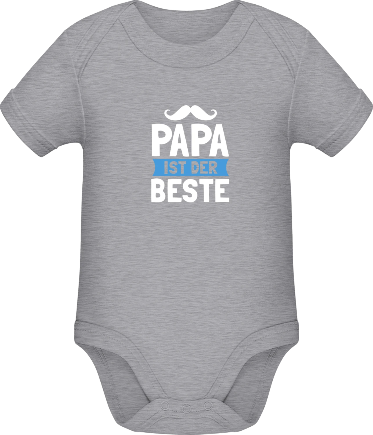 Papa ist der Beste - Grey Melange Sonar SSL organic babybodsuit - Front