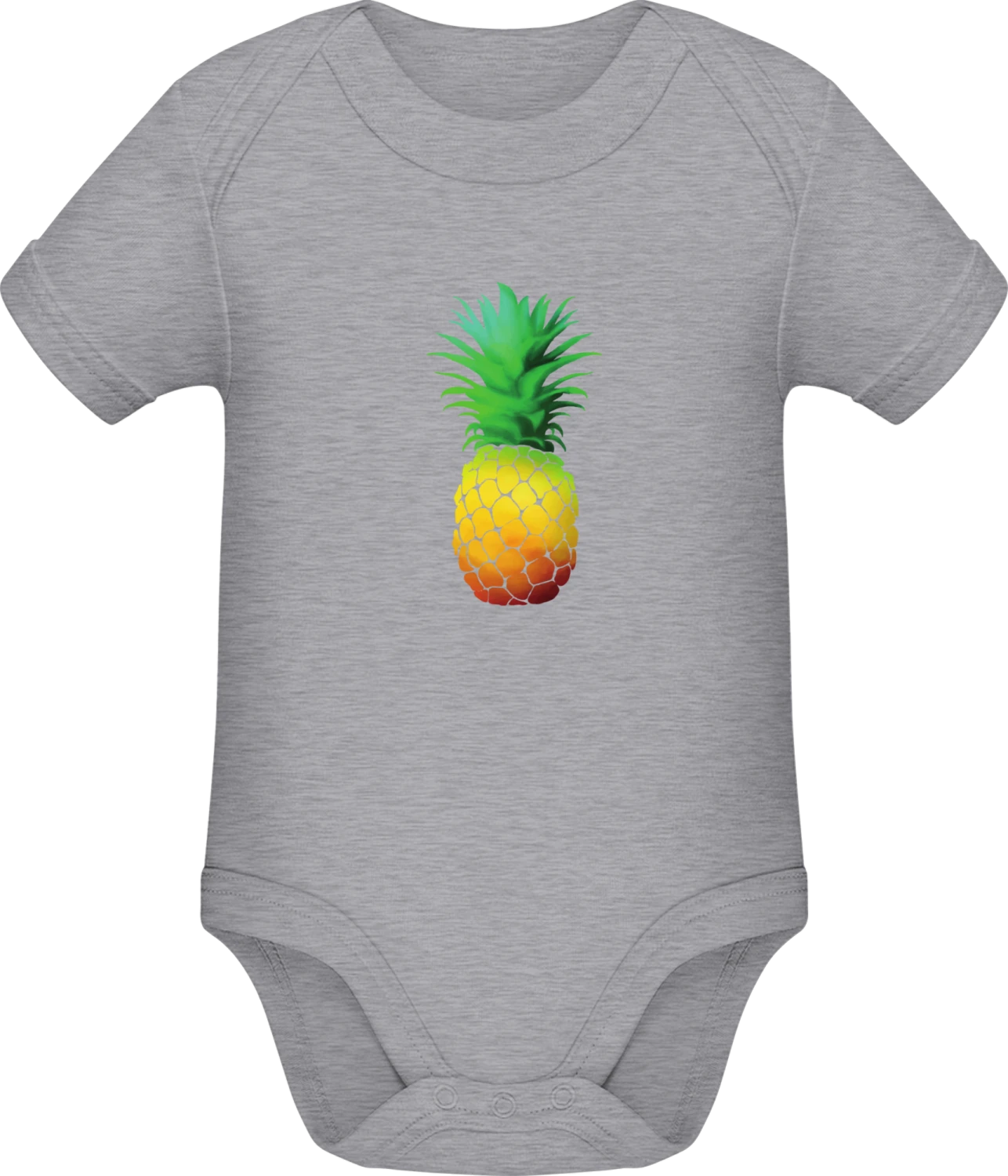 Ananas Aquarell - Grey Melange Sonar SSL organic babybodsuit - Front