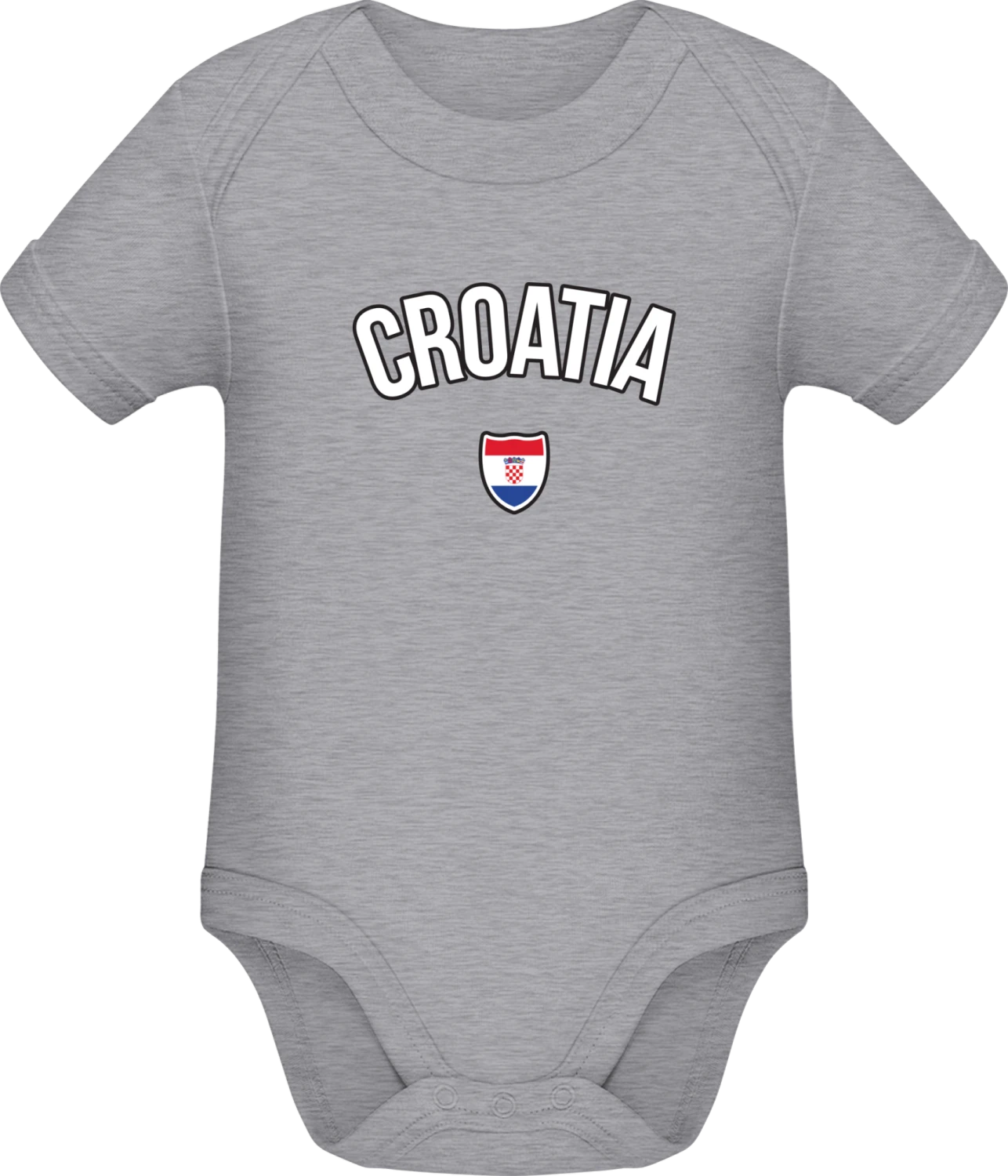 CROATIA Football Fan - Grey Melange Sonar SSL organic babybodsuit - Front