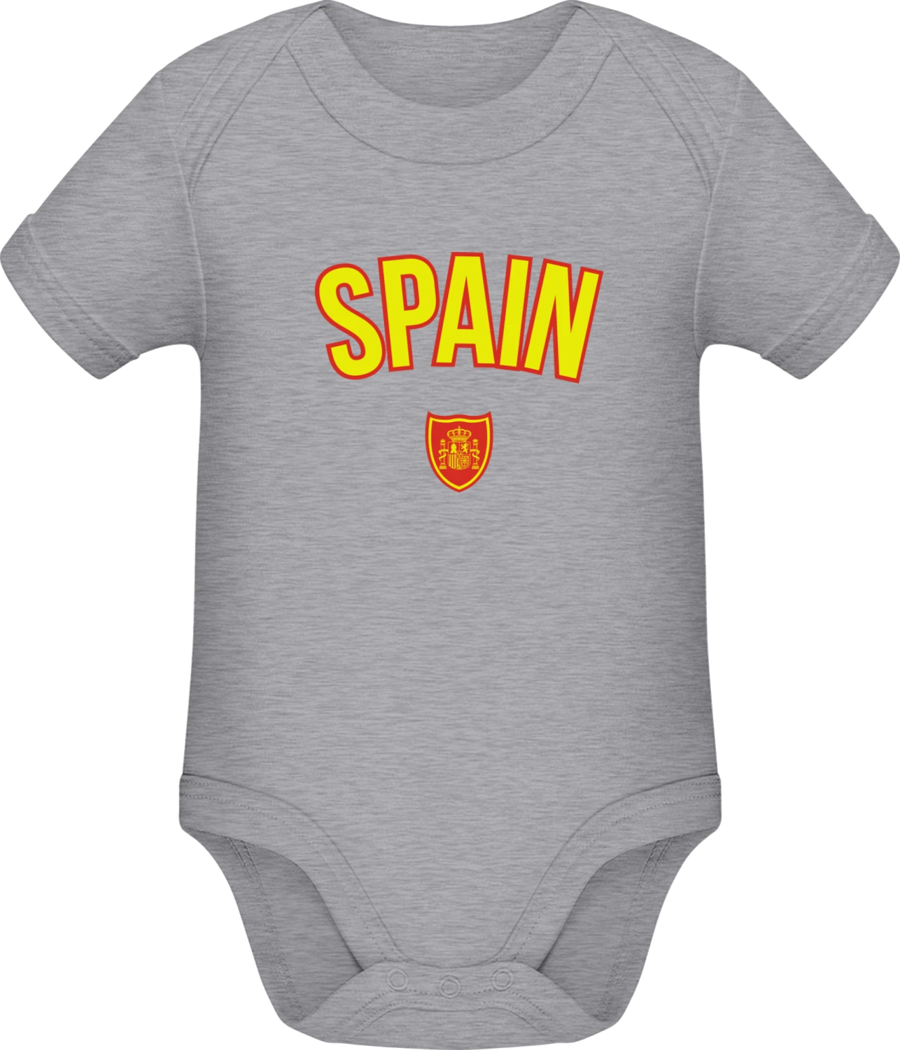 SPAIN Football Fan - Grey Melange Sonar SSL organic babybodsuit - Front