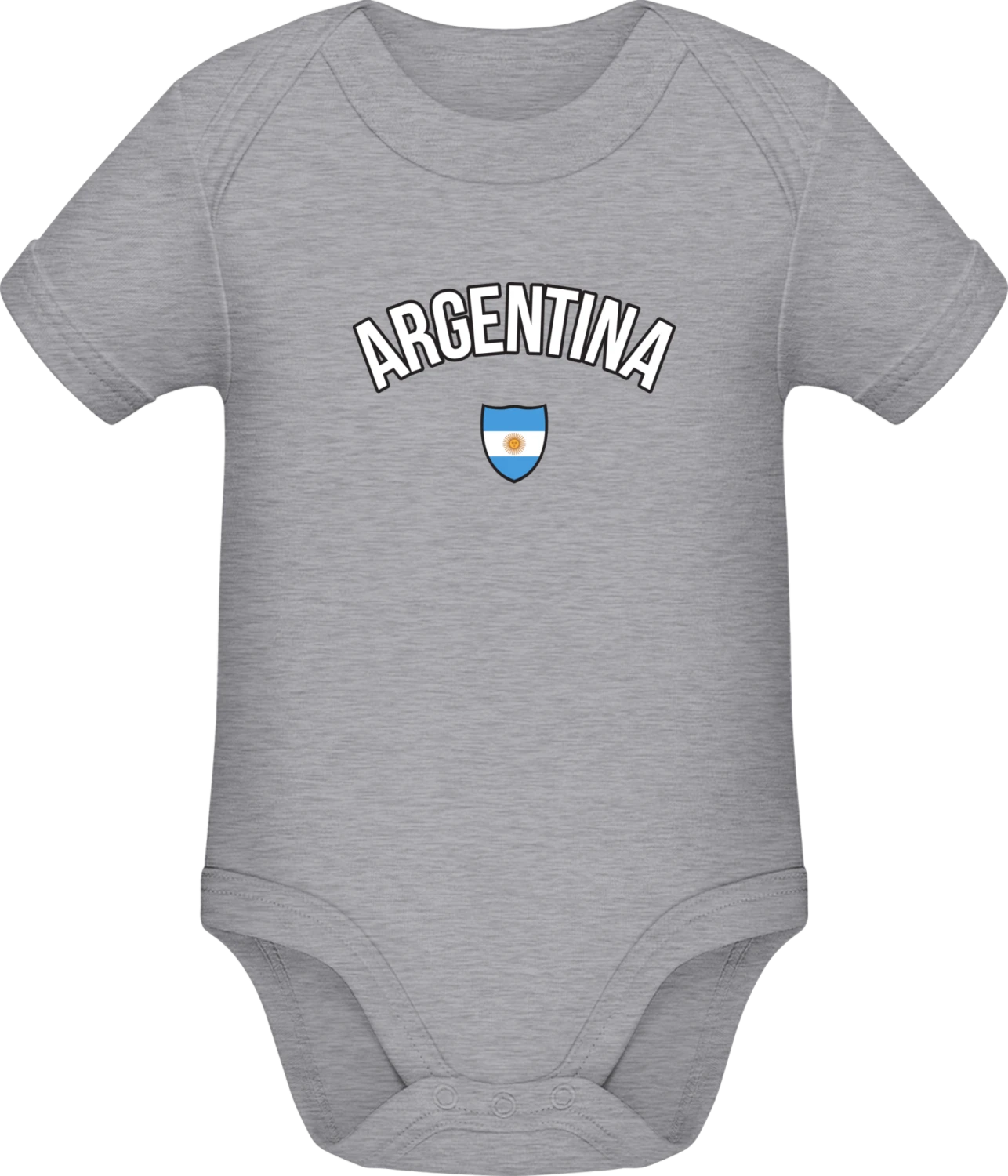 ARGENTINA Fan - Grey Melange Sonar SSL organic babybodsuit - Front