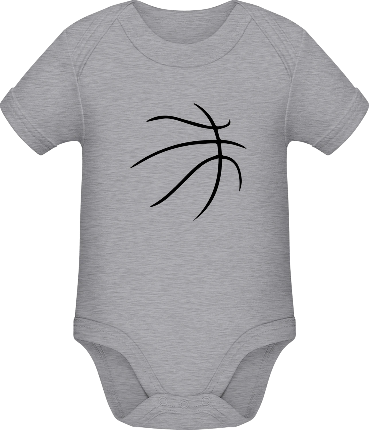 Basketball Effekt T-shirt - Grey Melange Sonar SSL organic babybodsuit - Front