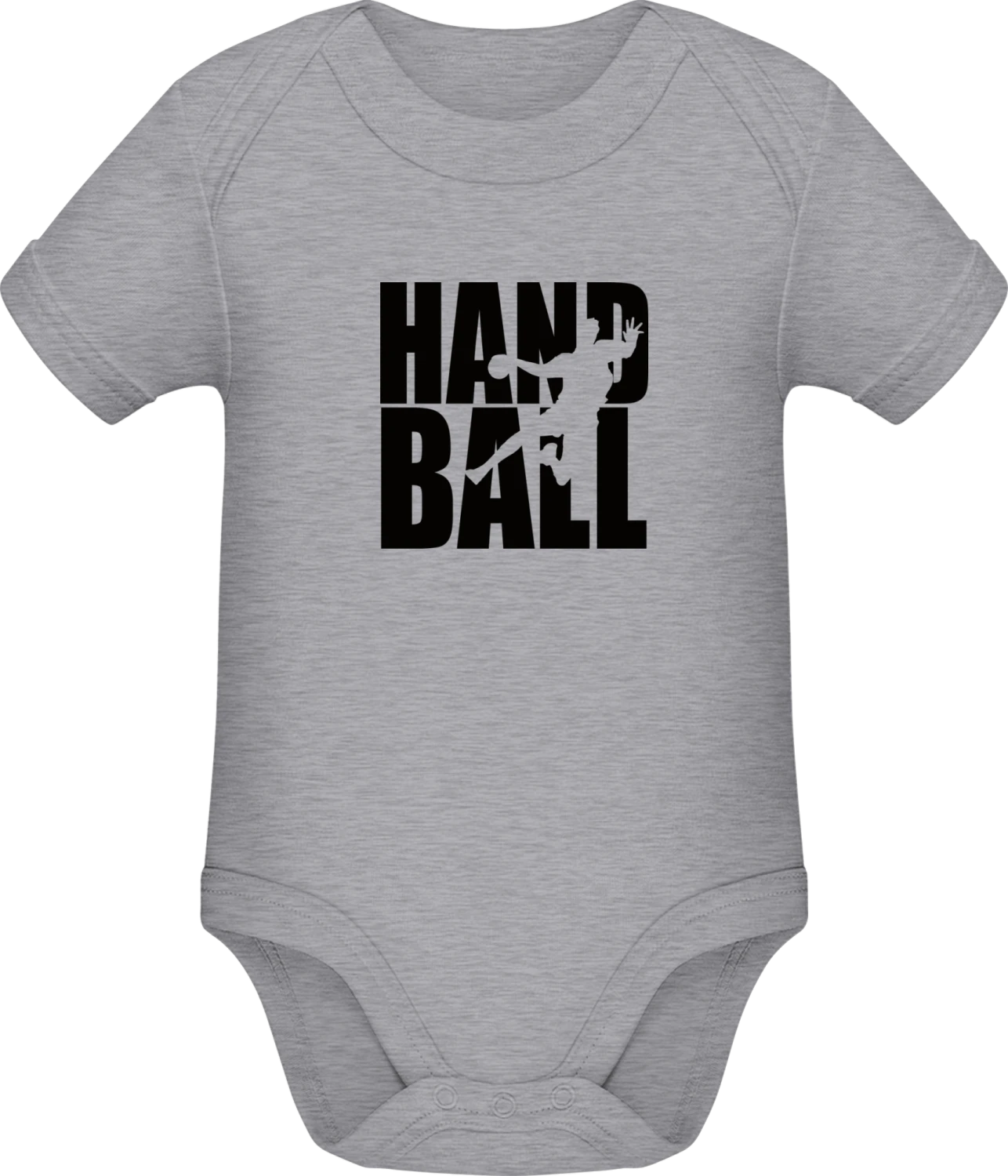 Handball Player - Grey Melange Sonar SSL organic babybodsuit - Front