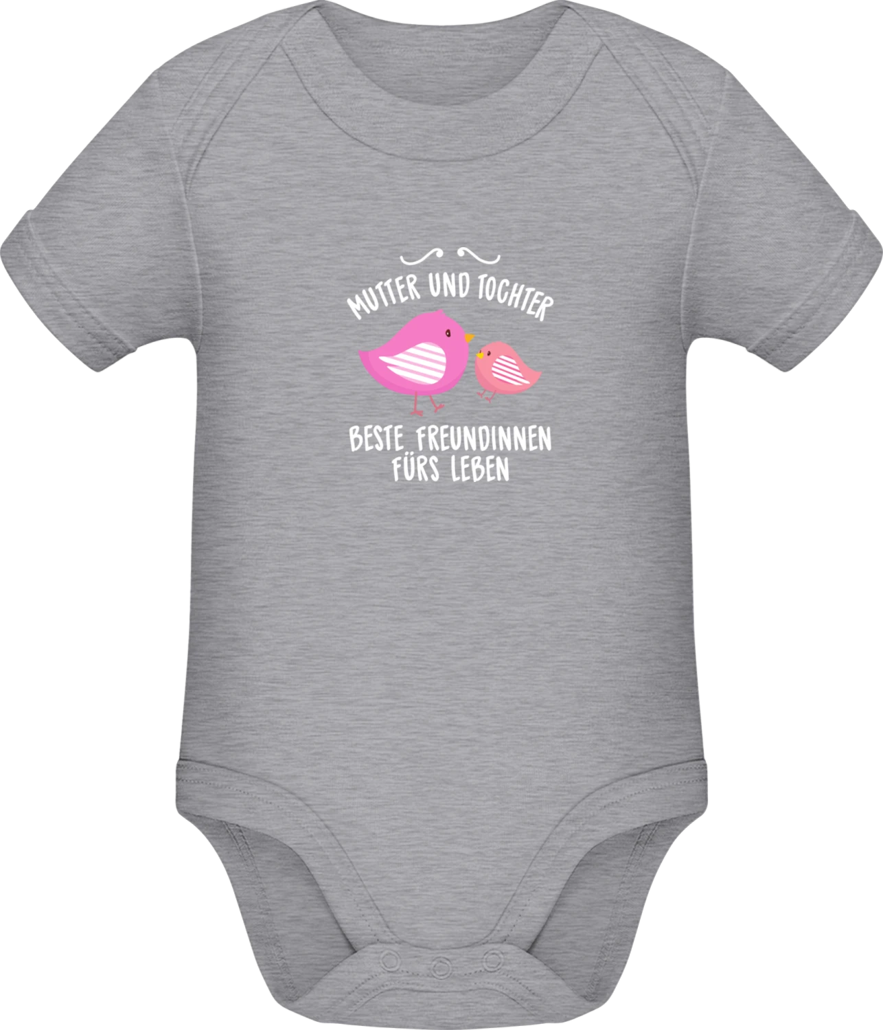 Mutter und Tochter beste Freundinnen - Grey Melange Sonar SSL organic babybodsuit - Front