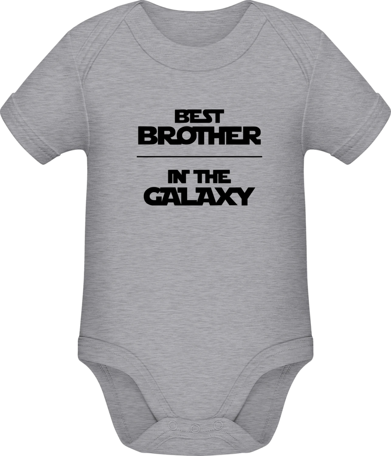 Best Brother In The Galaxy - Grey Melange Sonar SSL organic babybodsuit - Front