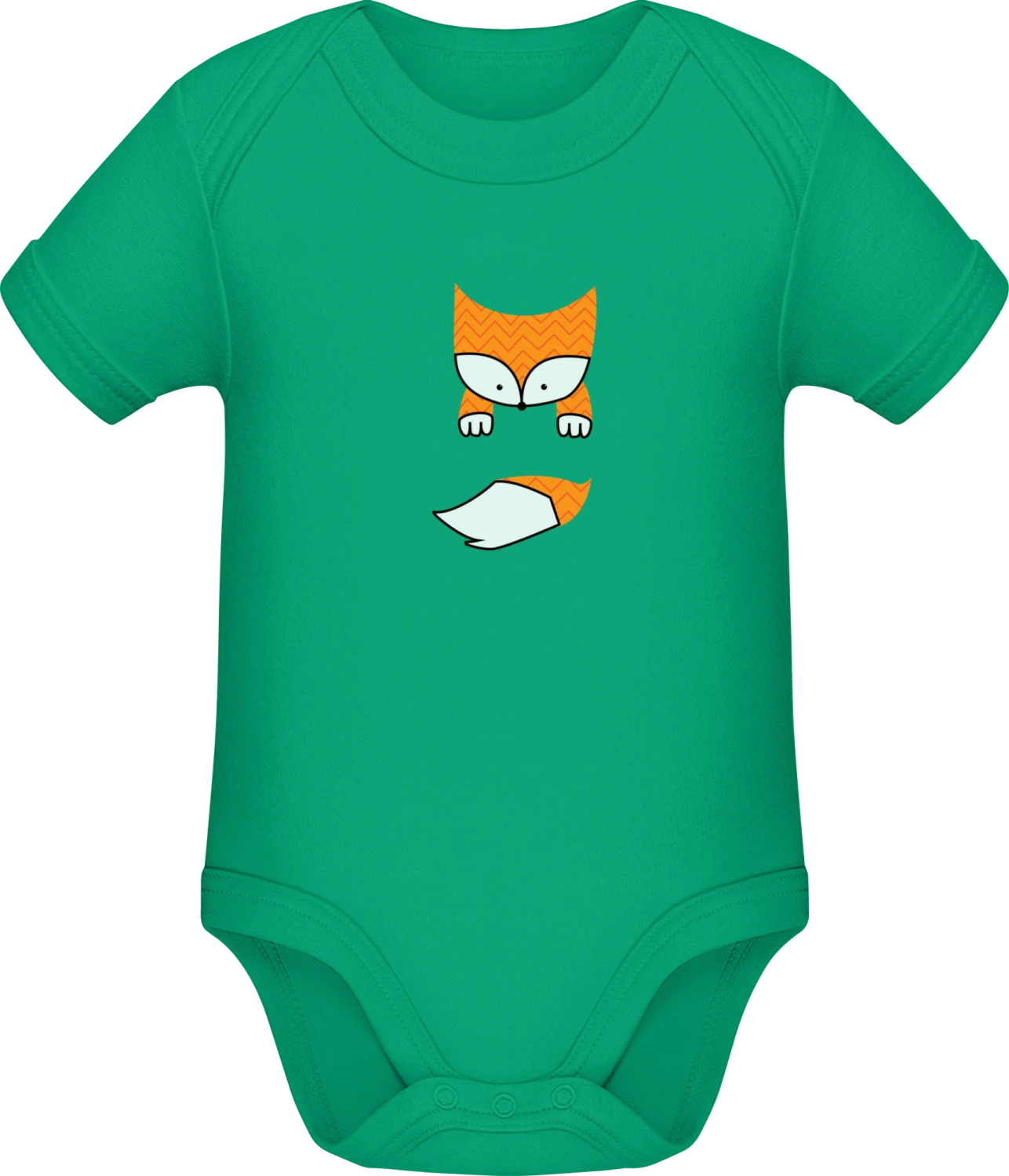 Baby Fox - Kelly Green Sonar SSL organic babybodsuit - Front