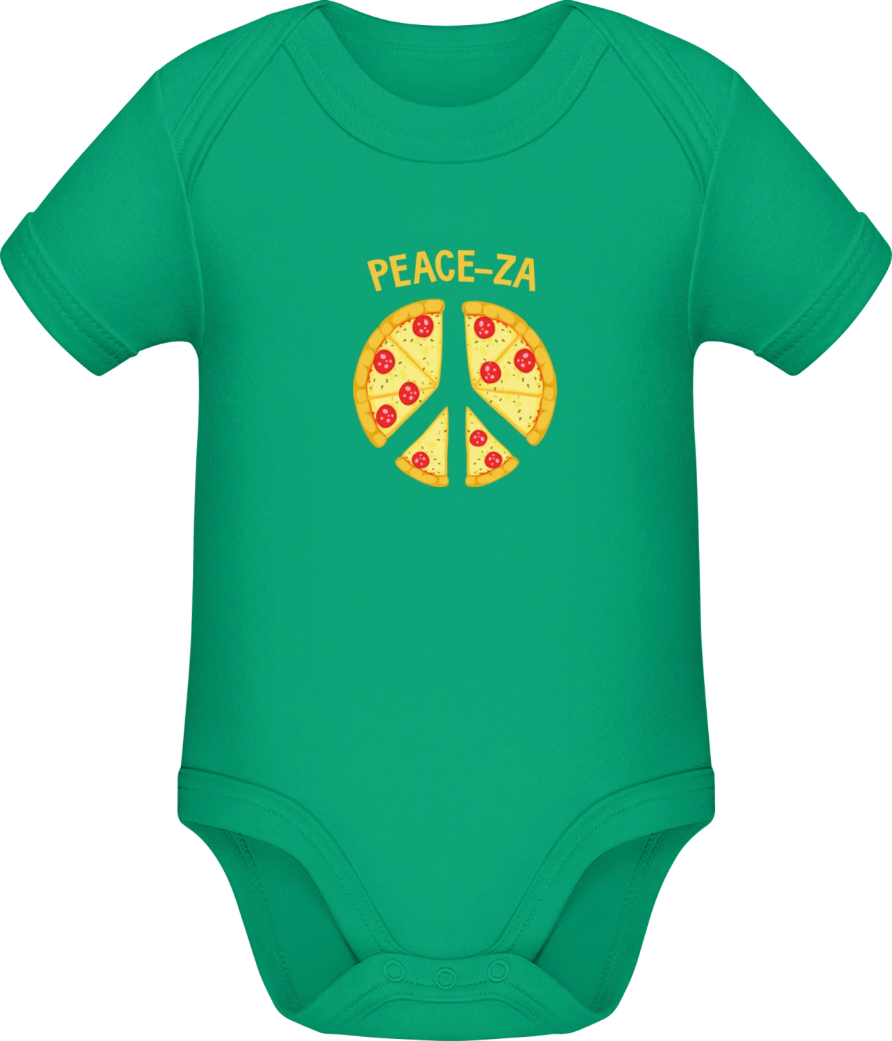 Peace-za - Kelly Green Sonar SSL organic babybodsuit - Front