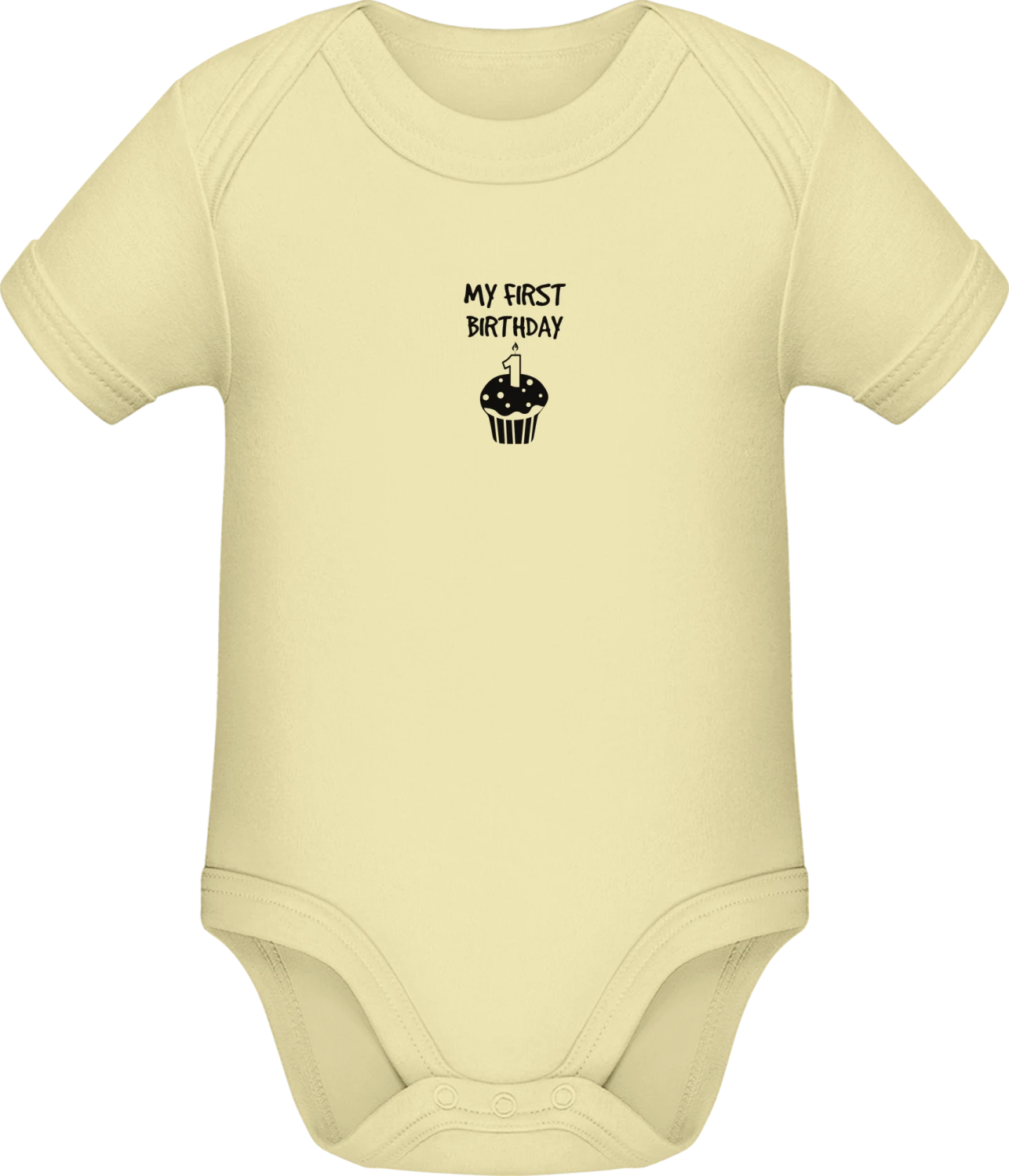 Baby Birthday - Lemon Sonar SSL organic babybodsuit - Front