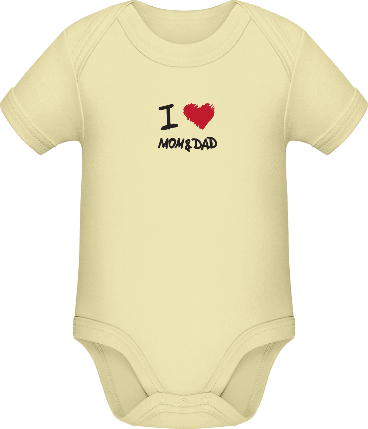 I Love Mom And Dad - Lemon Sonar SSL organic babybodsuit - Front