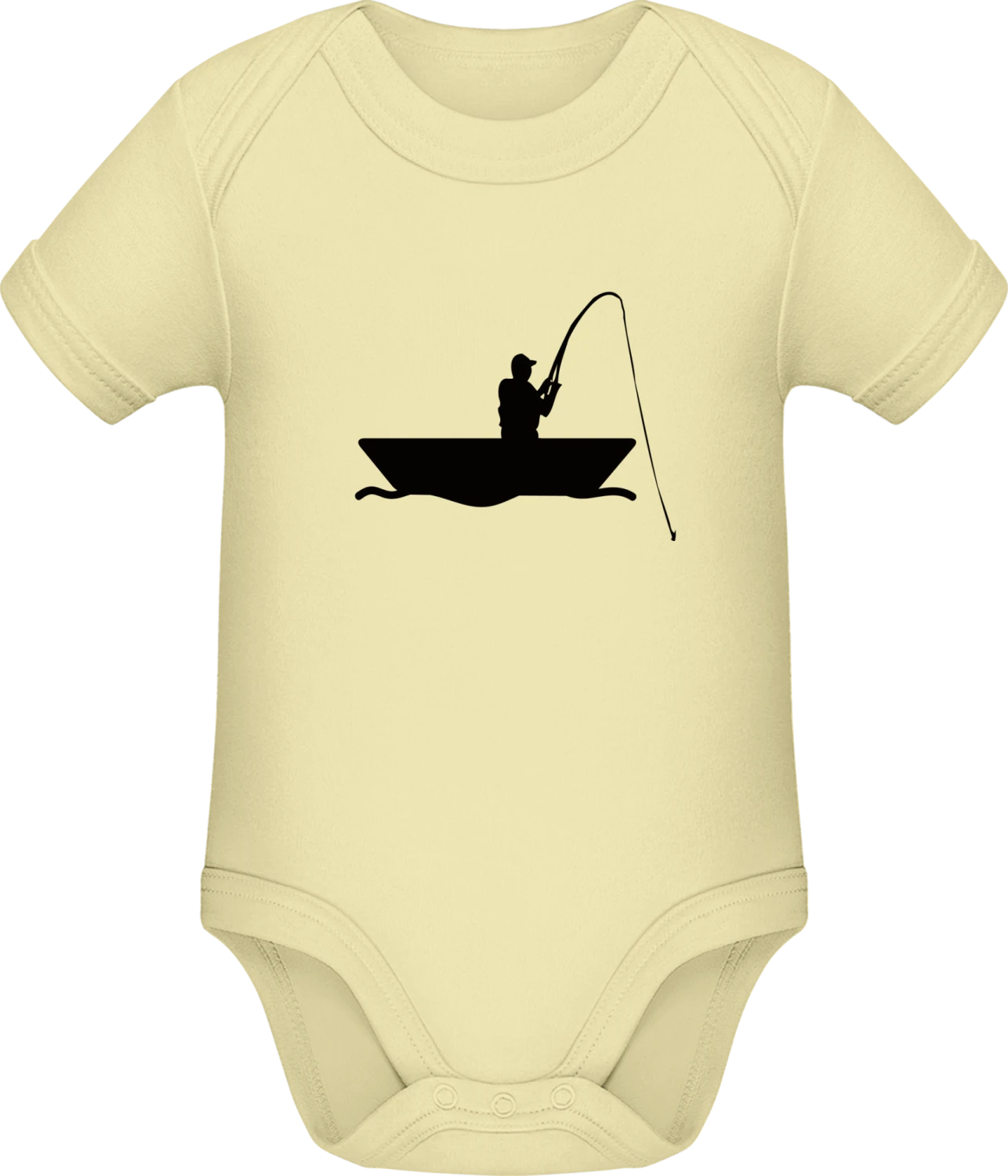 Fisherboat Angler - Lemon Sonar SSL organic babybodsuit - Front