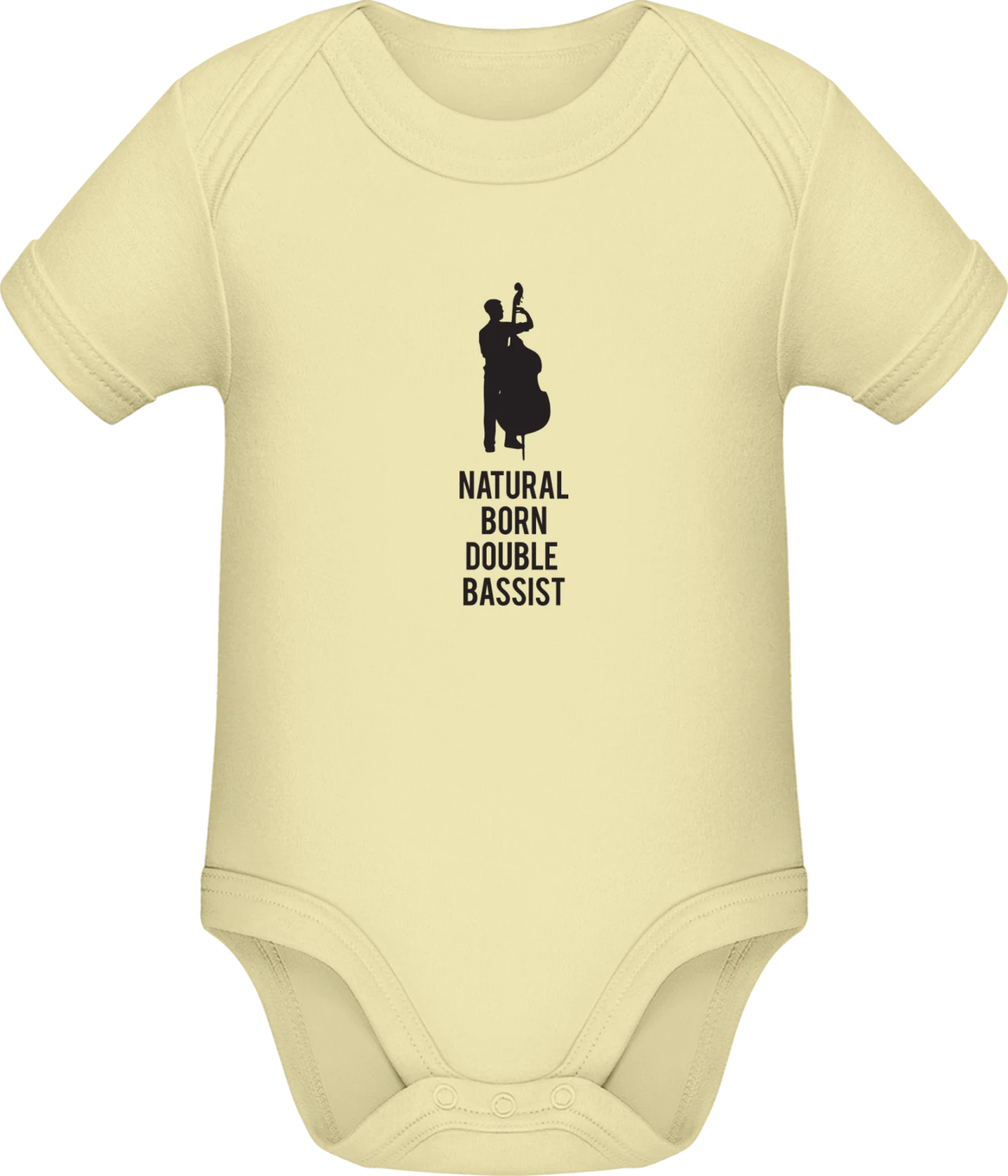 Natural Born Double Bassist - Lemon Sonar SSL organic babybodsuit - Front