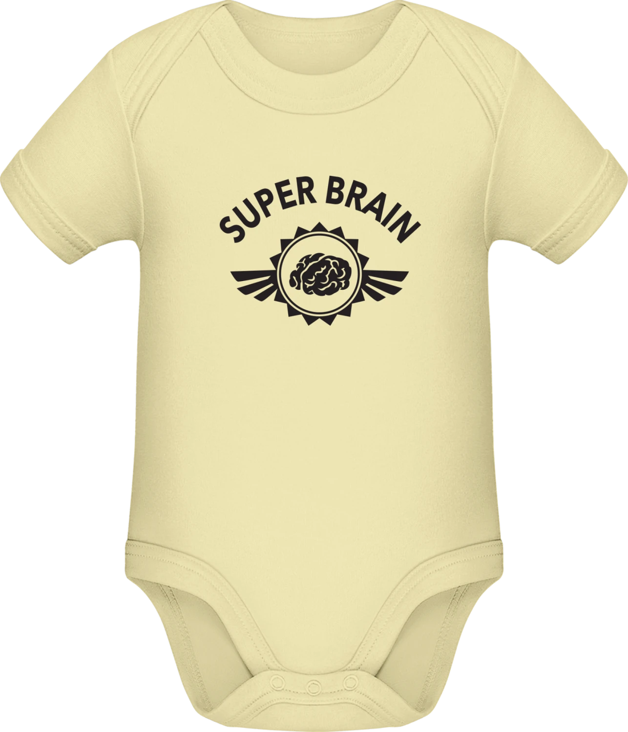 Super Brain - Lemon Sonar SSL organic babybodsuit - Front