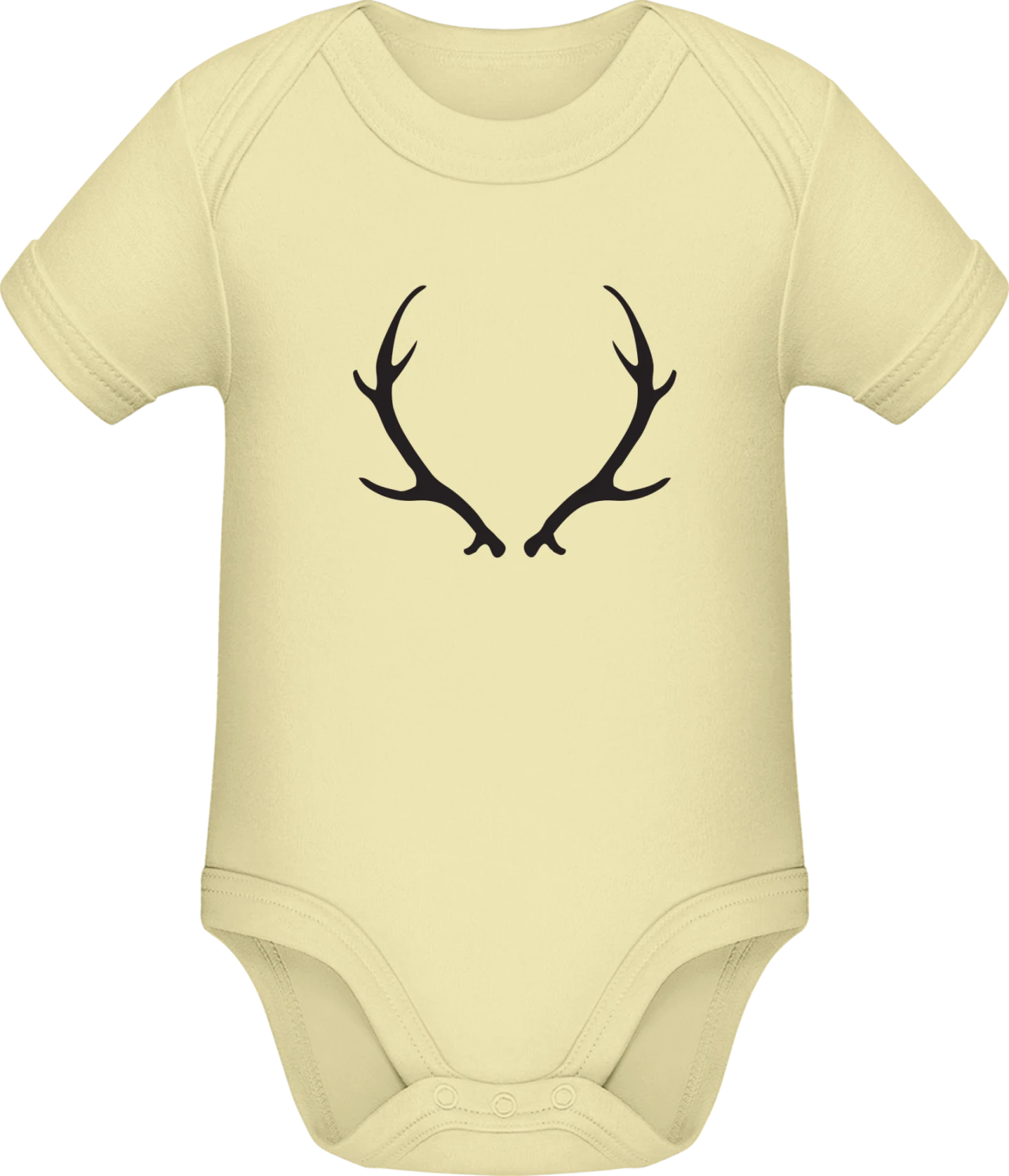 Deer Antlers - Lemon Sonar SSL organic babybodsuit - Front