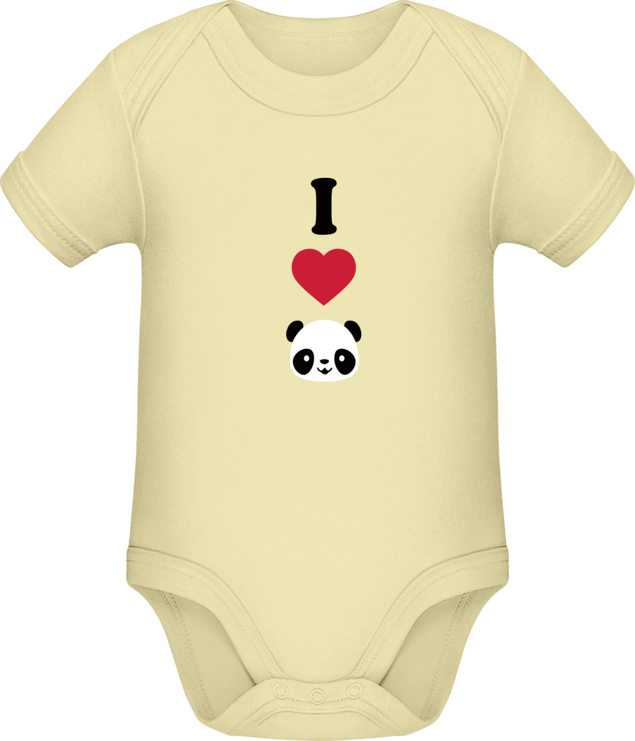 I Love Pandas - Lemon Sonar SSL organic babybodsuit - Front