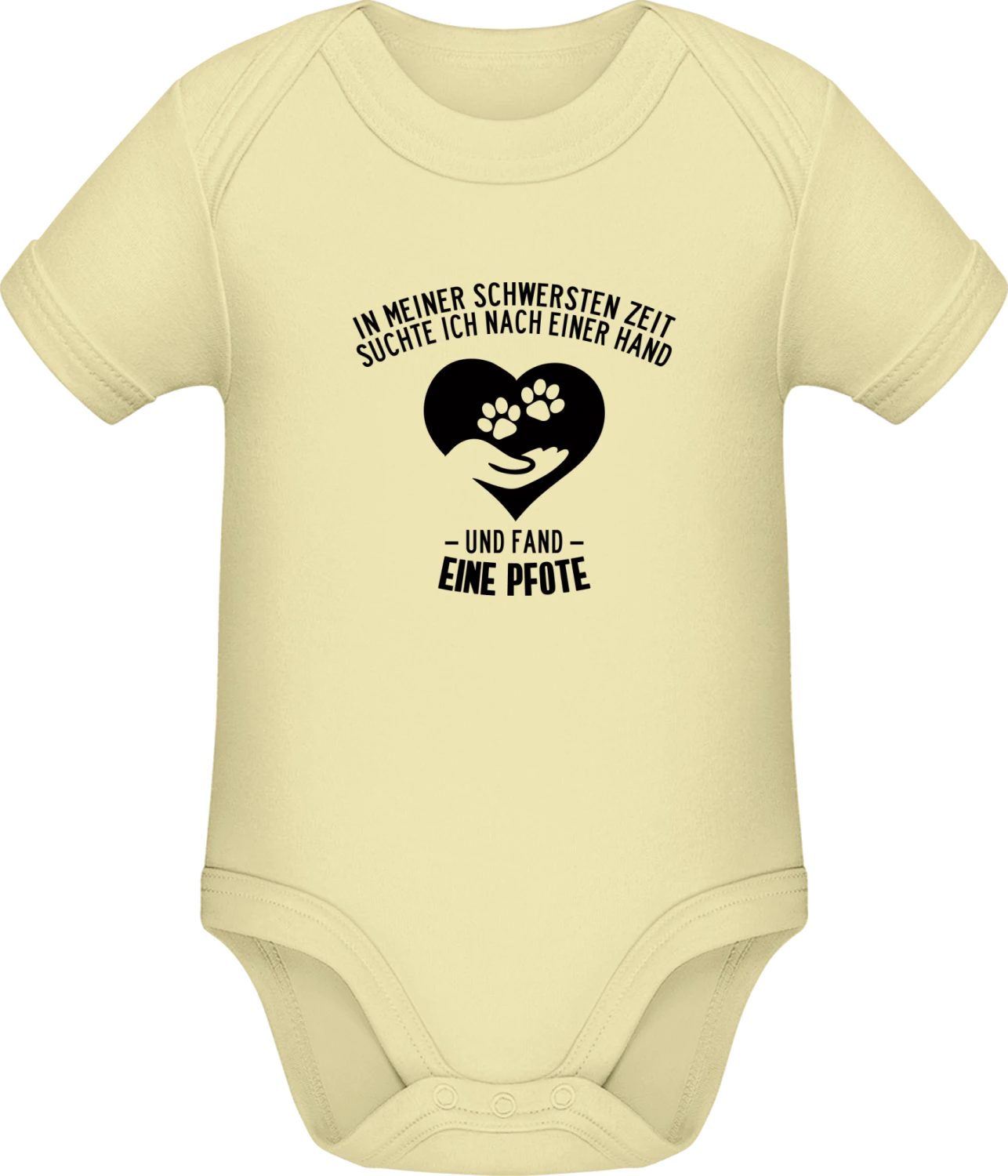 In meiner schwersten Zeit fand ich eine Pfote - Lemon Sonar SSL organic babybodsuit - Front