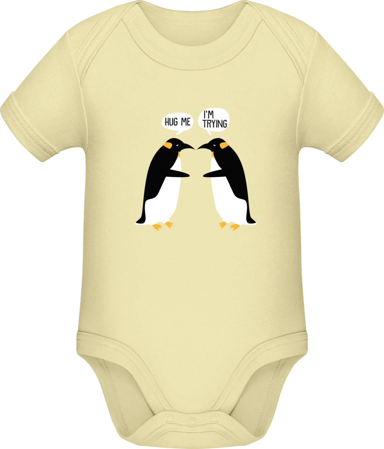 Penguin Hug Problems - Lemon Sonar SSL organic babybodsuit - Front