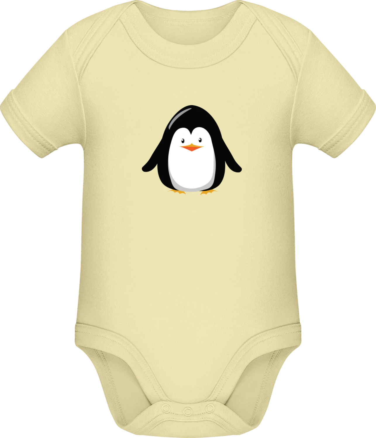 Little Penguin Illustration - Lemon Sonar SSL organic babybodsuit - Front