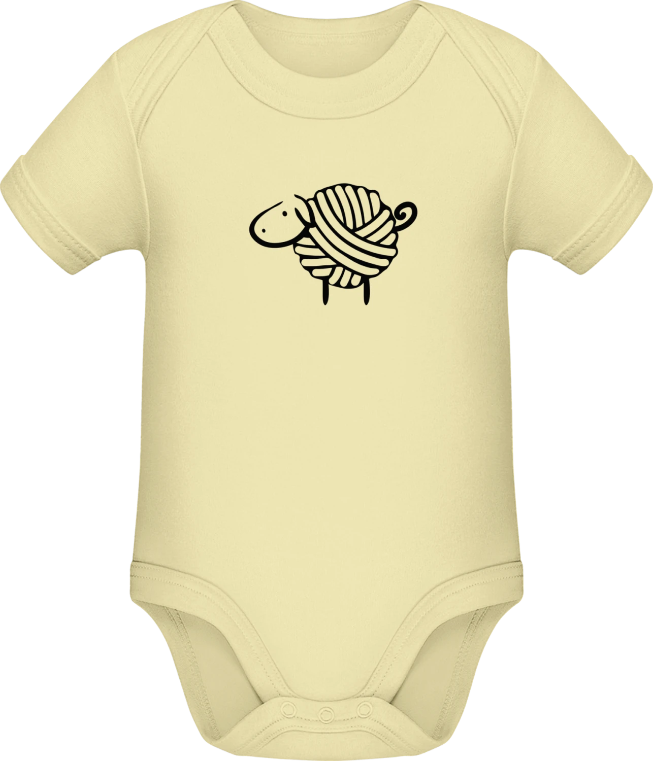 Wool Sheep - Lemon Sonar SSL organic babybodsuit - Front