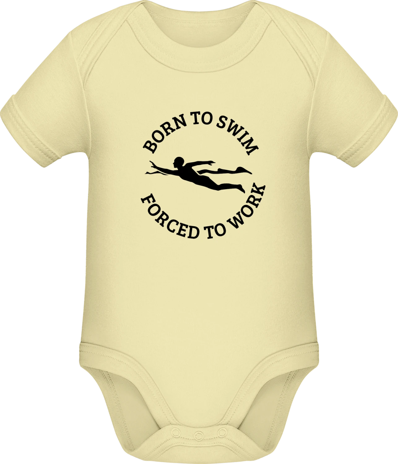 Born To Swim Forced To Work - Lemon Sonar SSL organic babybodsuit - Front