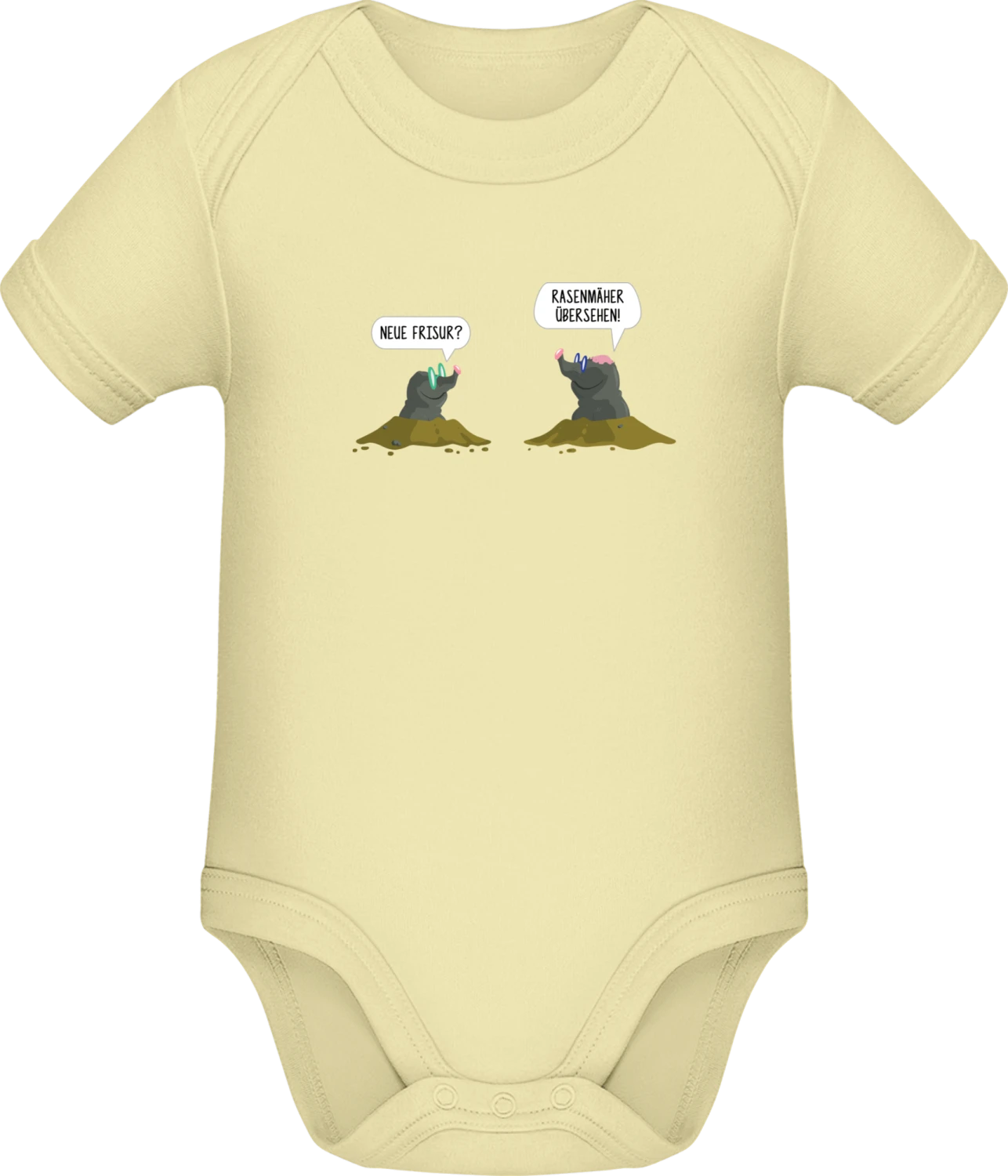 Maulwurf- Friseur - Lemon Sonar SSL organic babybodsuit - Front