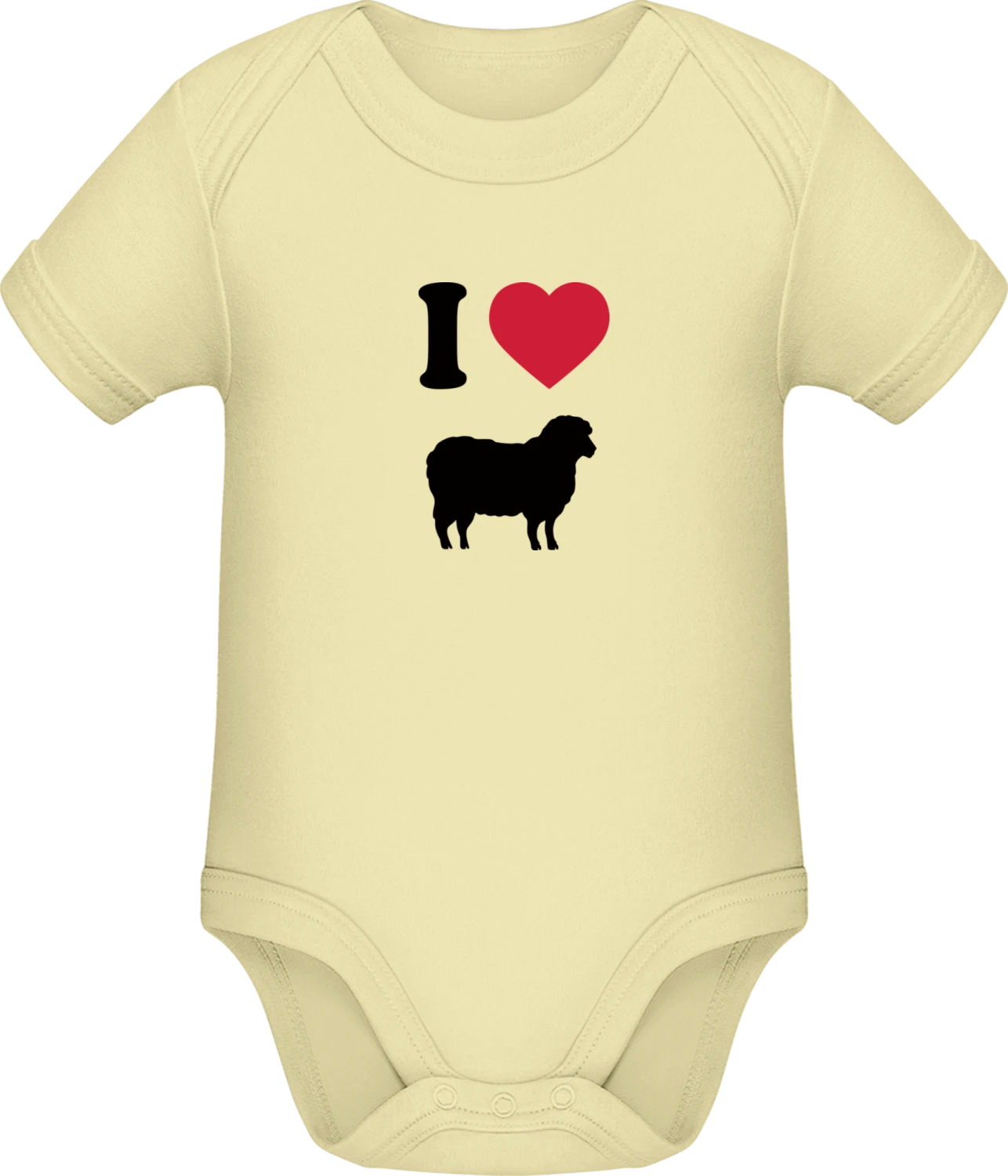 I Love Black Sheeps - Lemon Sonar SSL organic babybodsuit - Front