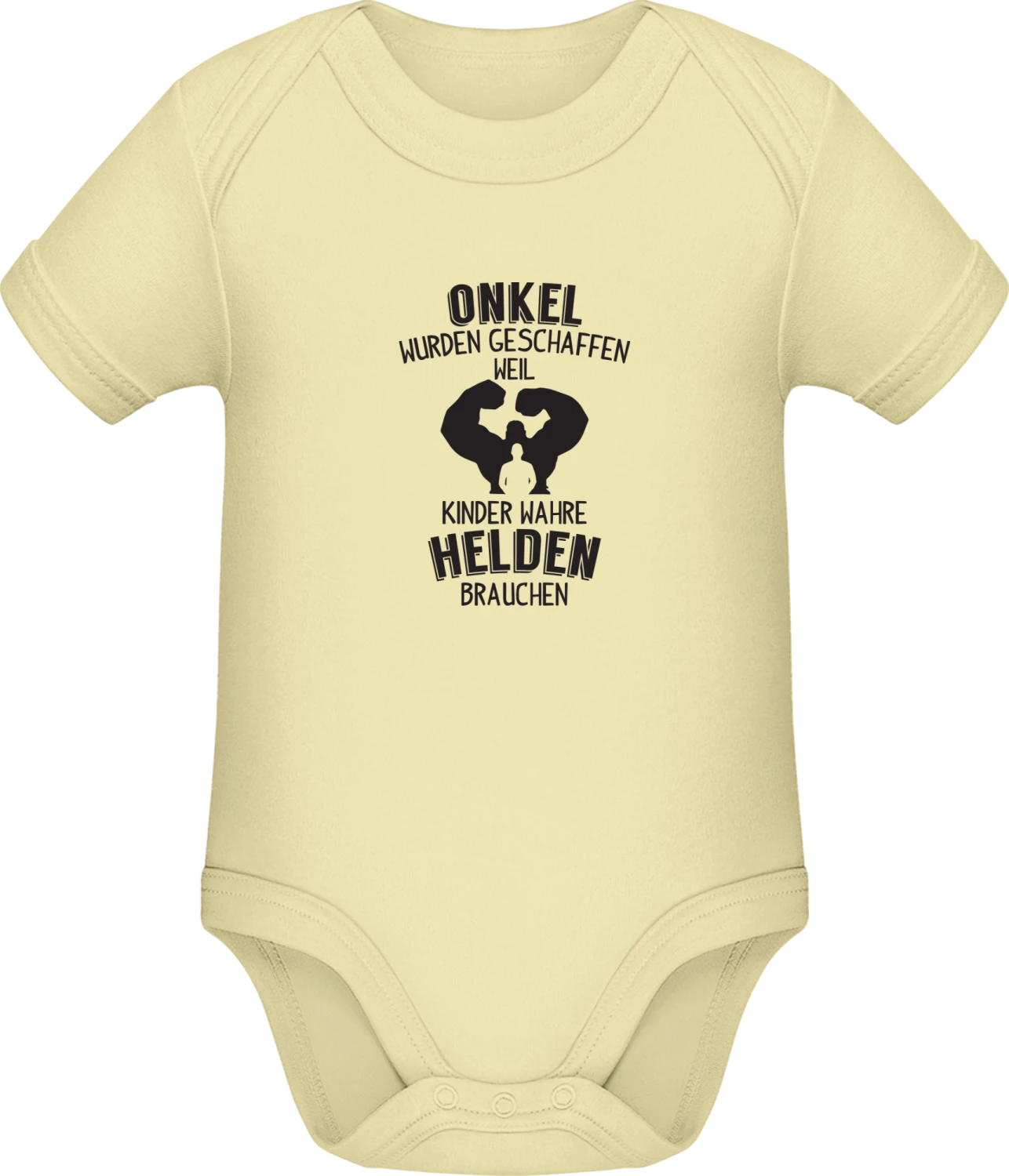 Onkel wurden geschaffen weil Kinder wahre Helden brauchen - Lemon Sonar SSL organic babybodsuit - Front