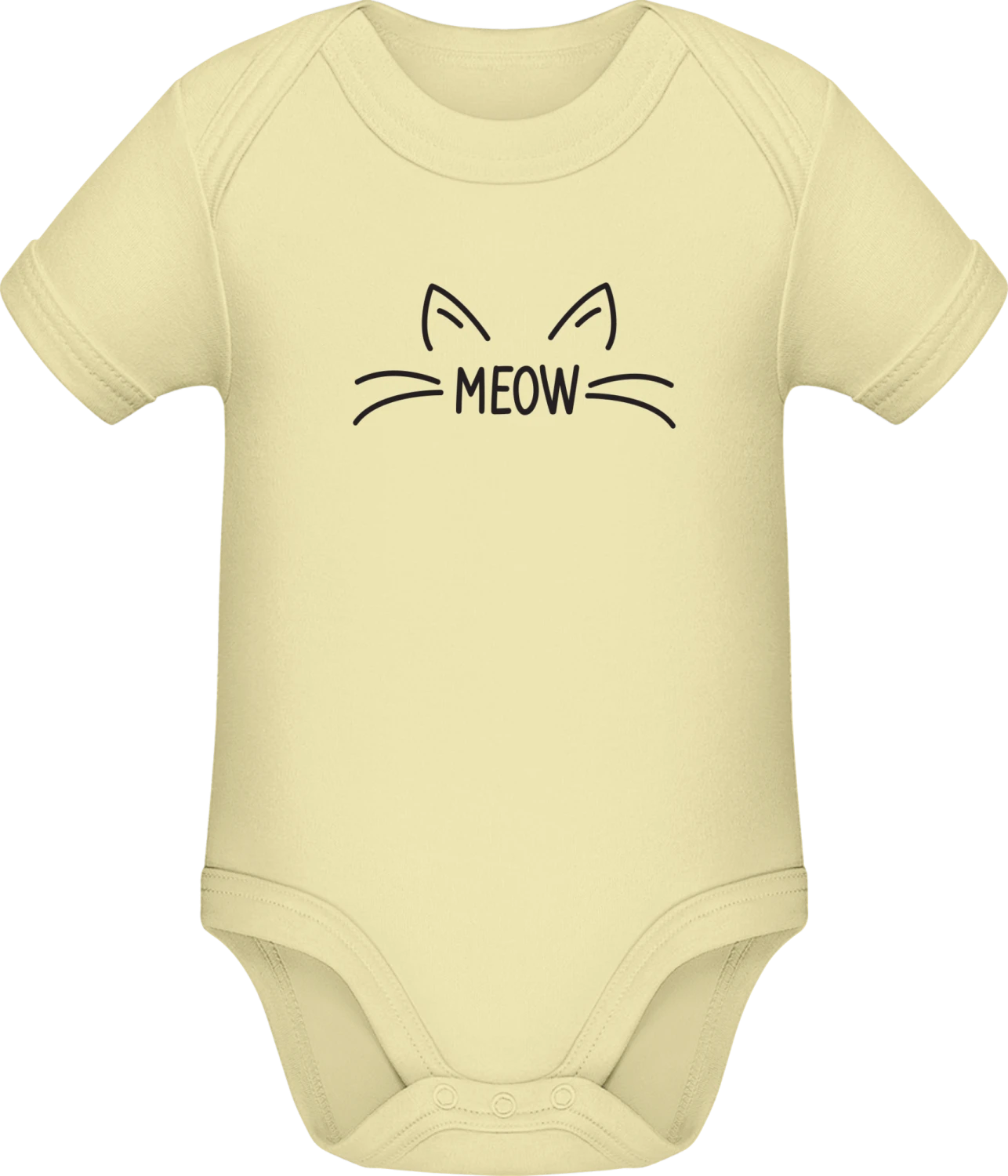 Meow Whiskers - Lemon Sonar SSL organic babybodsuit - Front