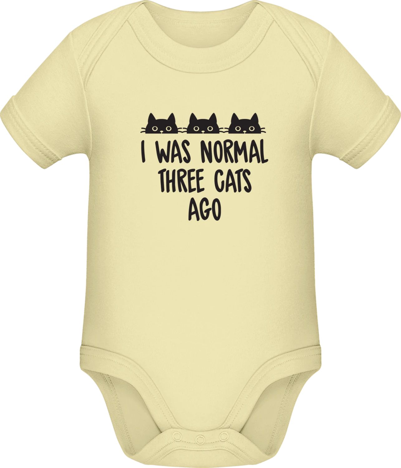 Normal Three Cats Ago - Lemon Sonar SSL organic babybodsuit - Front