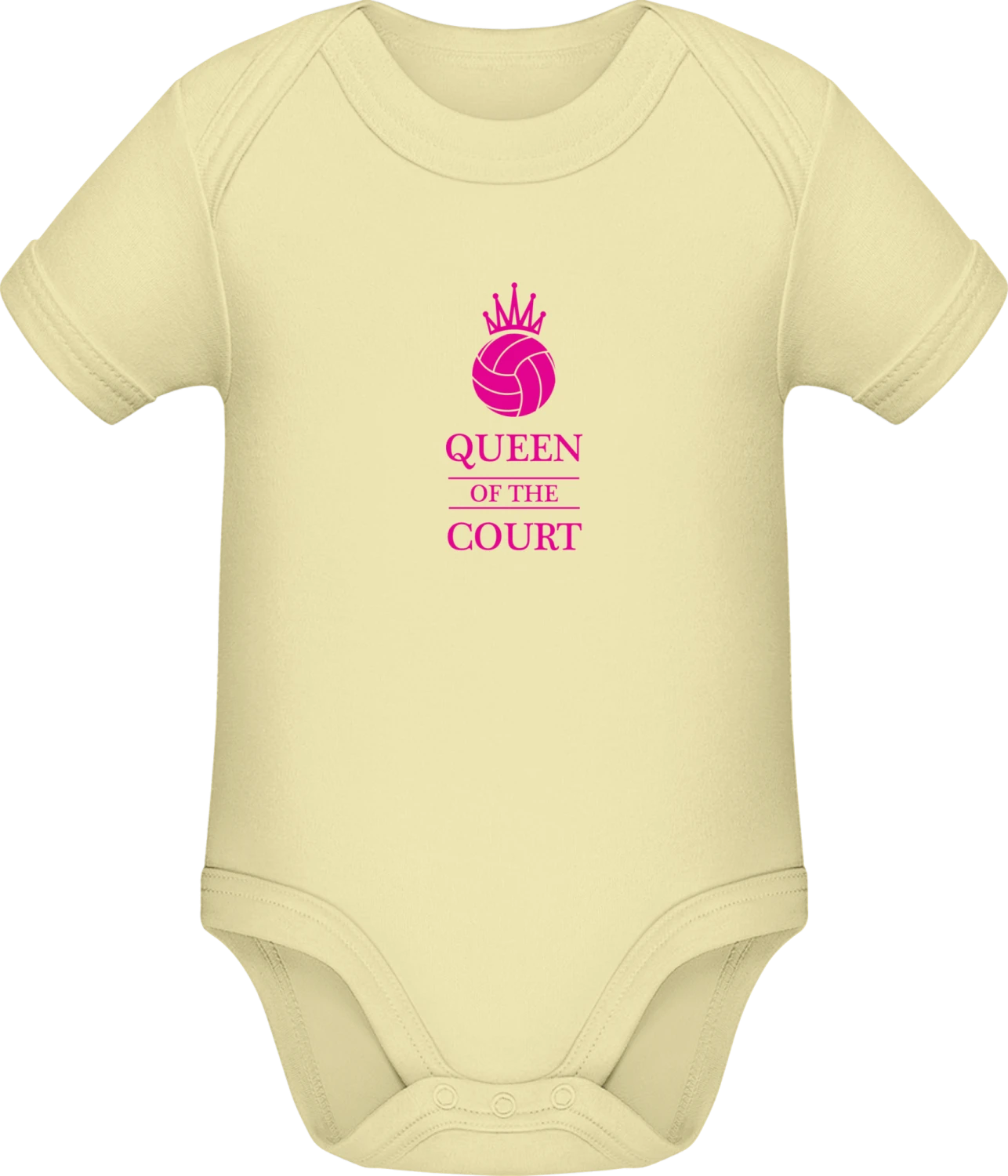 Queen Of The Court Volleyball - Lemon Sonar SSL organic babybodsuit - Front