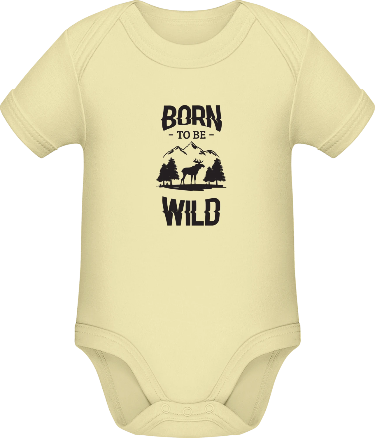 Born To Be Wild Elk - Lemon Sonar SSL organic babybodsuit - Front