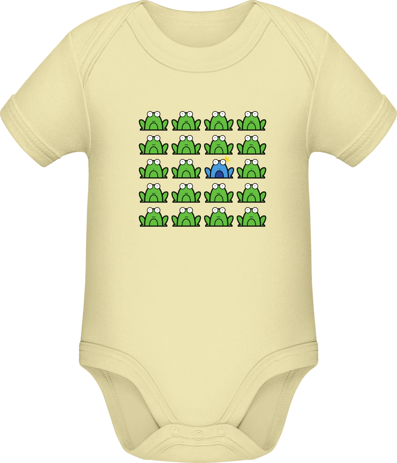 Be Different Frog - Lemon Sonar SSL organic babybodsuit - Front