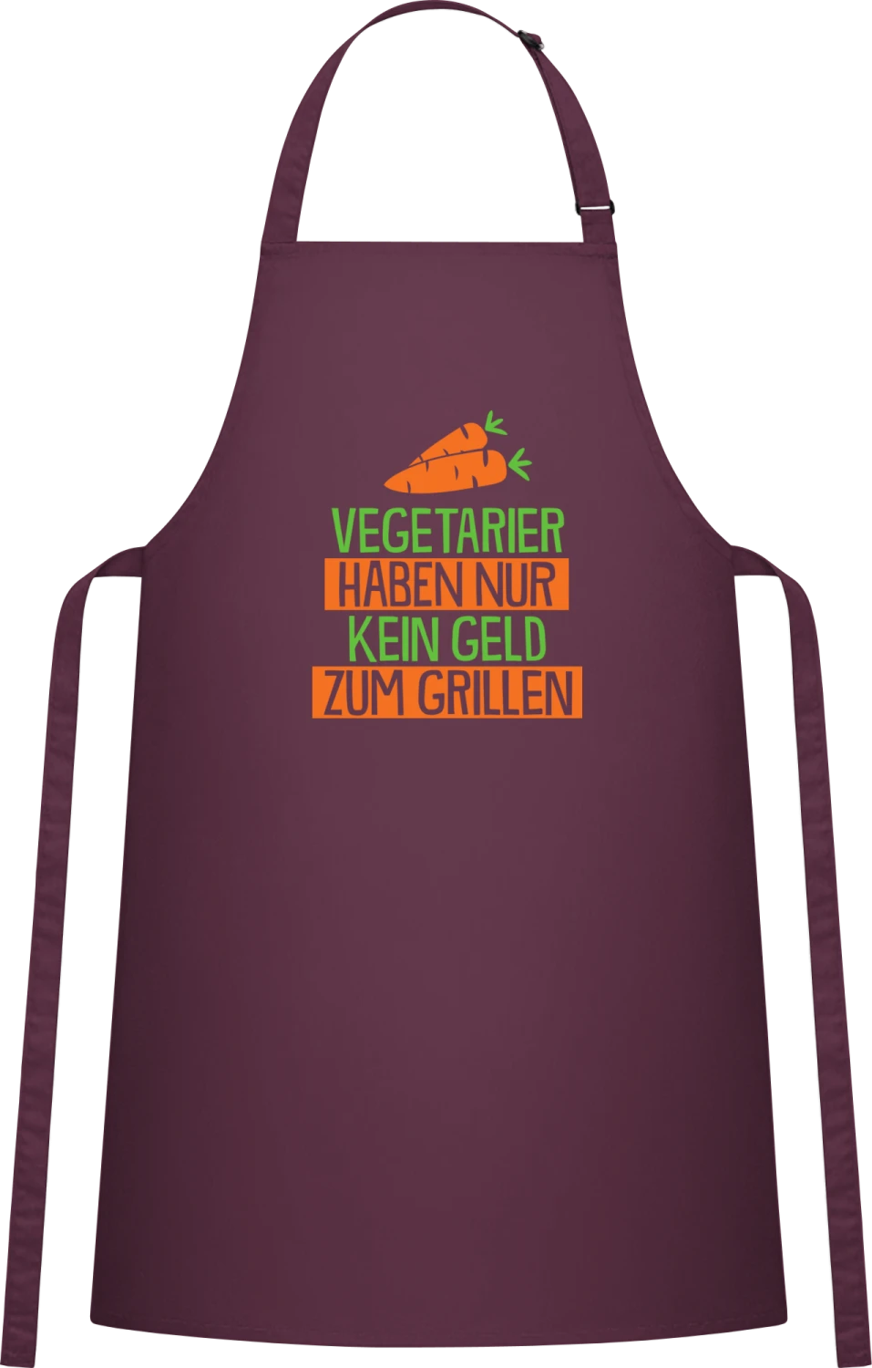 Vegetier haben nur kein Geld zum Grillen - Aubergine Cotton Bib Apron - Front