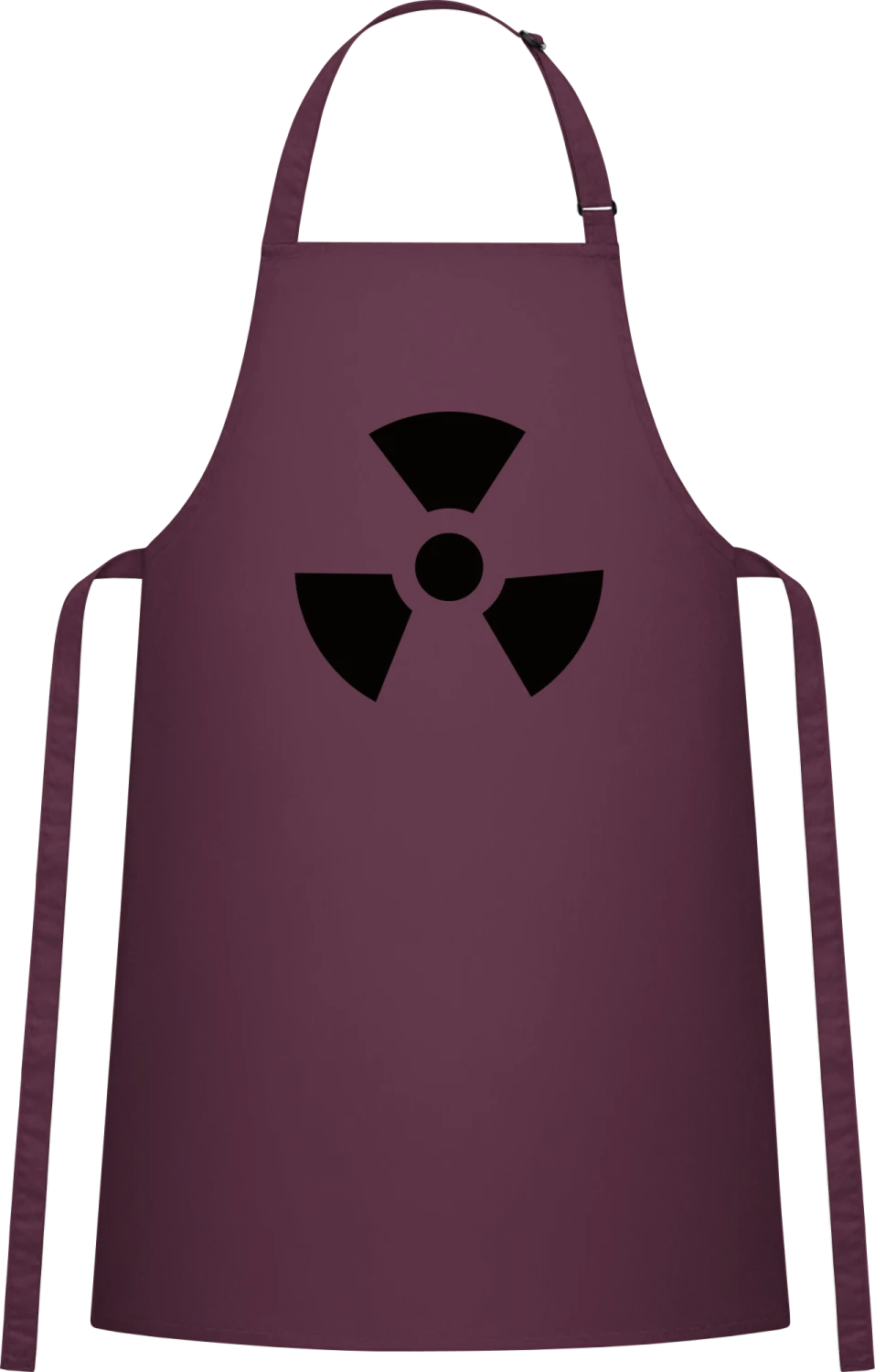 Radioactive Symbol - Aubergine Cotton Bib Apron - Front