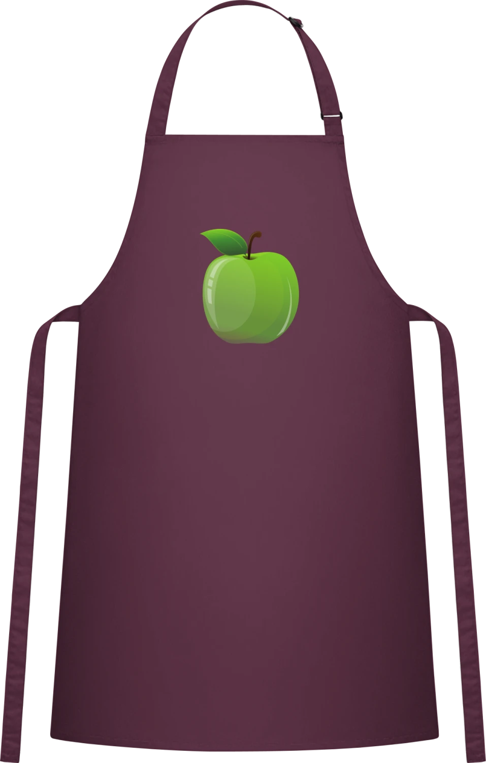 Grüner Apfel - Aubergine Cotton Bib Apron - Front