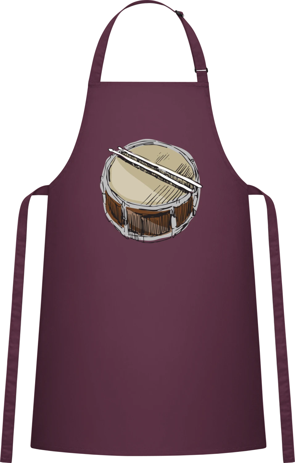 Trommel Skribble - Aubergine Cotton Bib Apron - Front