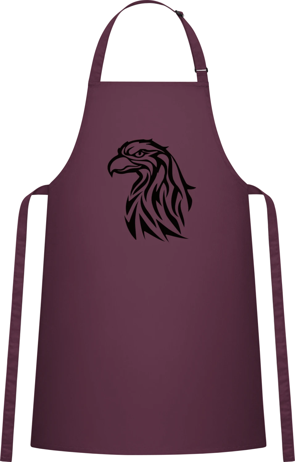 Eagle - Aubergine Cotton Bib Apron - Front