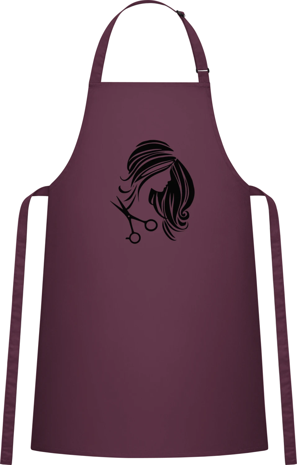 Haircut - Aubergine Cotton Bib Apron - Front