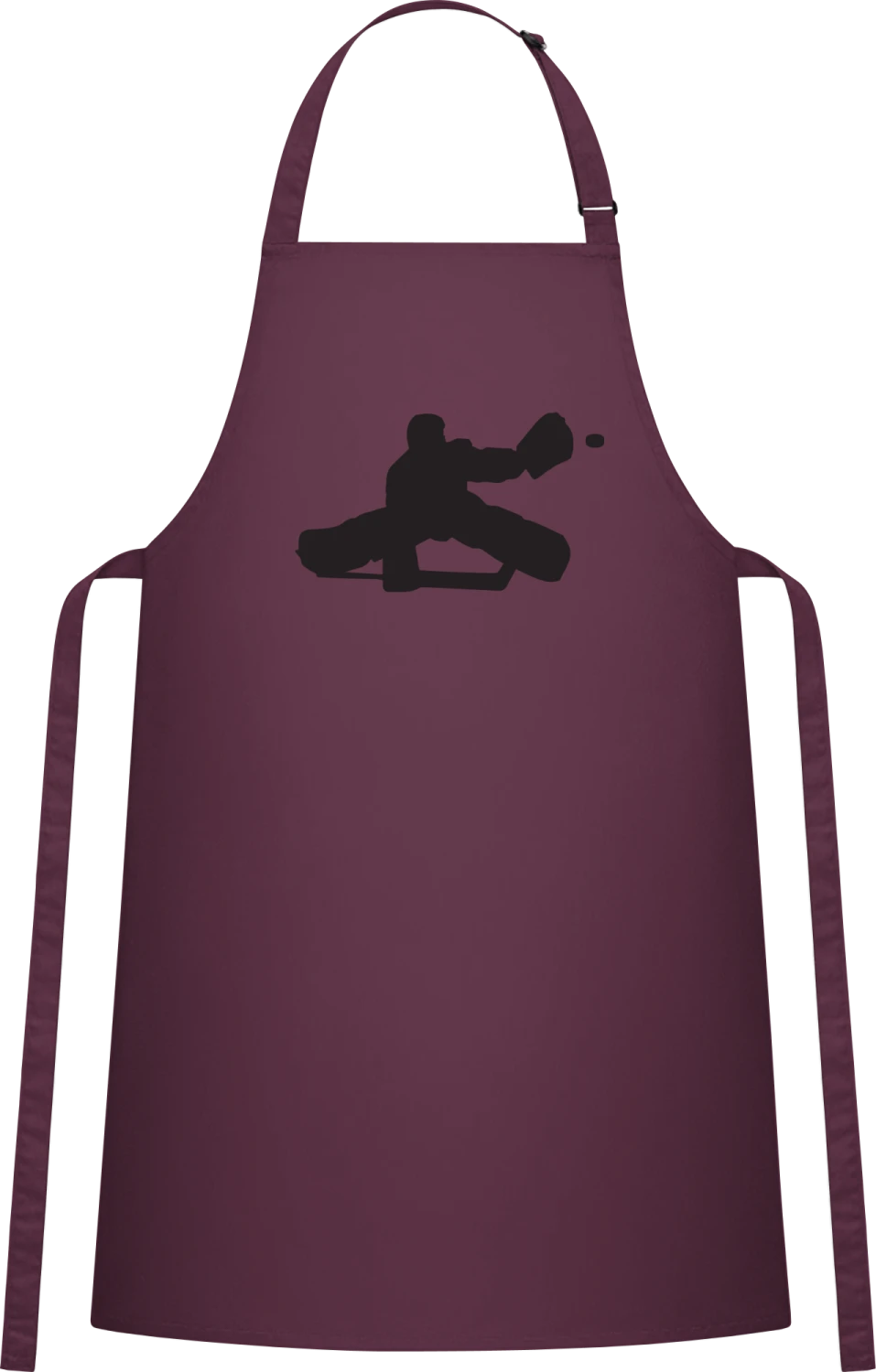 Ice Hockey Keeper - Aubergine Cotton Bib Apron - Front