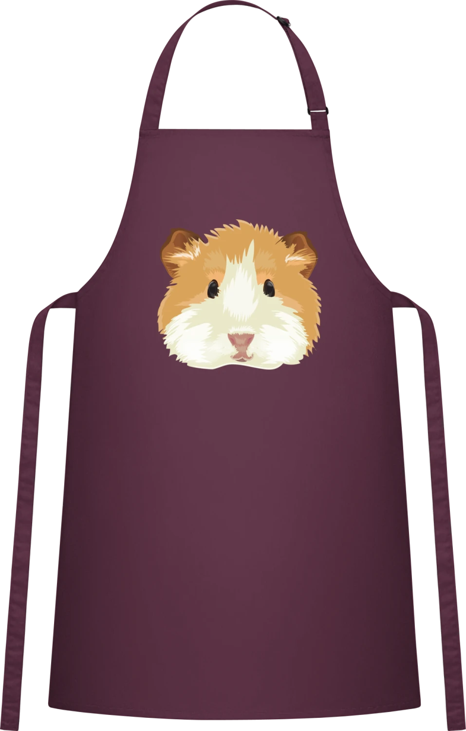 Meerschweinchen Kopf Realistisch - Aubergine Cotton Bib Apron - Front