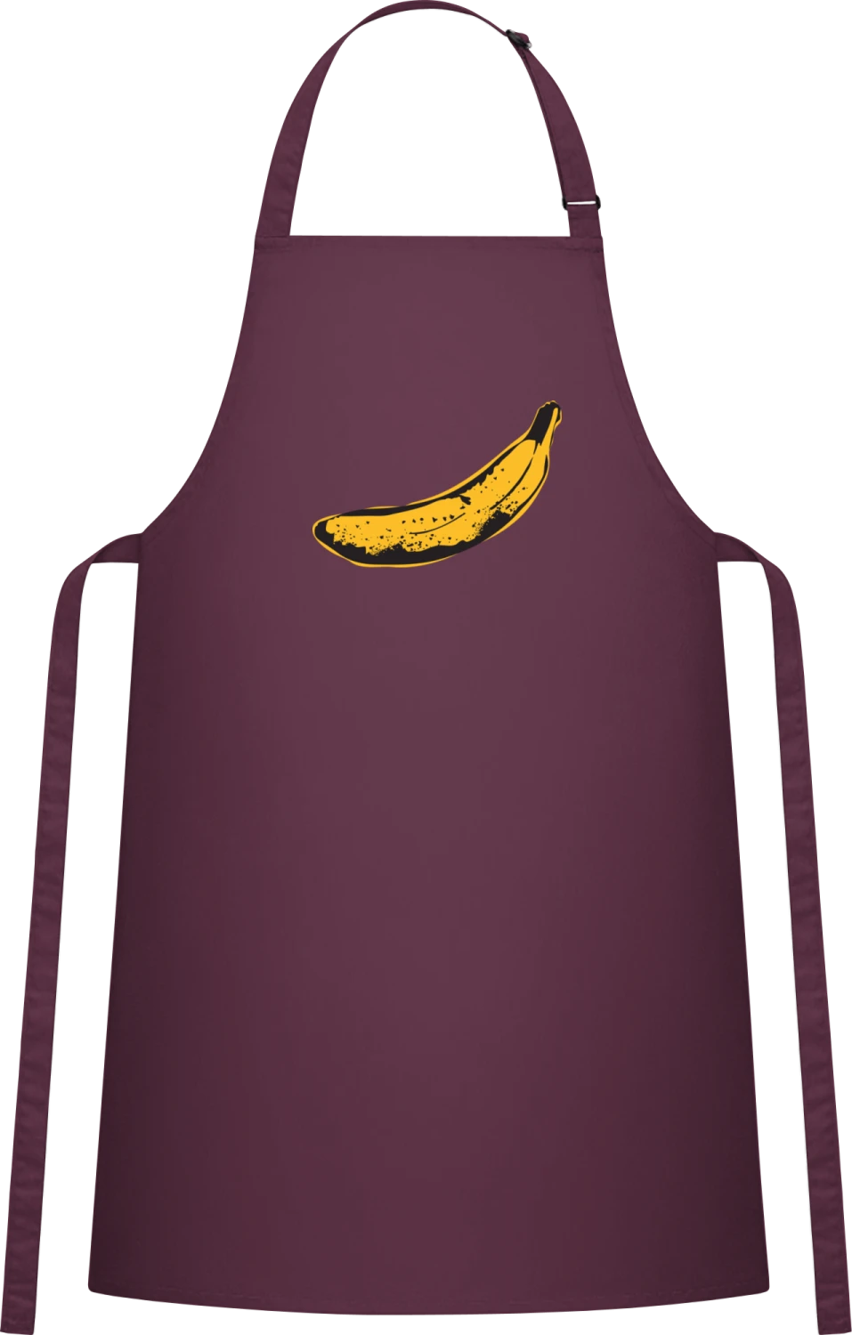 Banana Illustration - Aubergine Cotton Bib Apron - Front