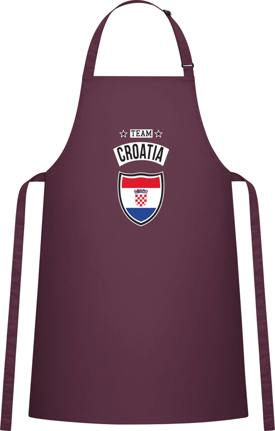 Team Croatia - Aubergine Cotton Bib Apron - Front