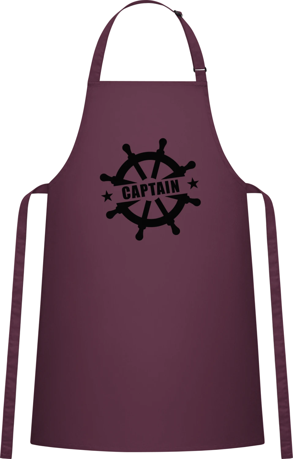 Ship Captain - Aubergine Cotton Bib Apron - Front