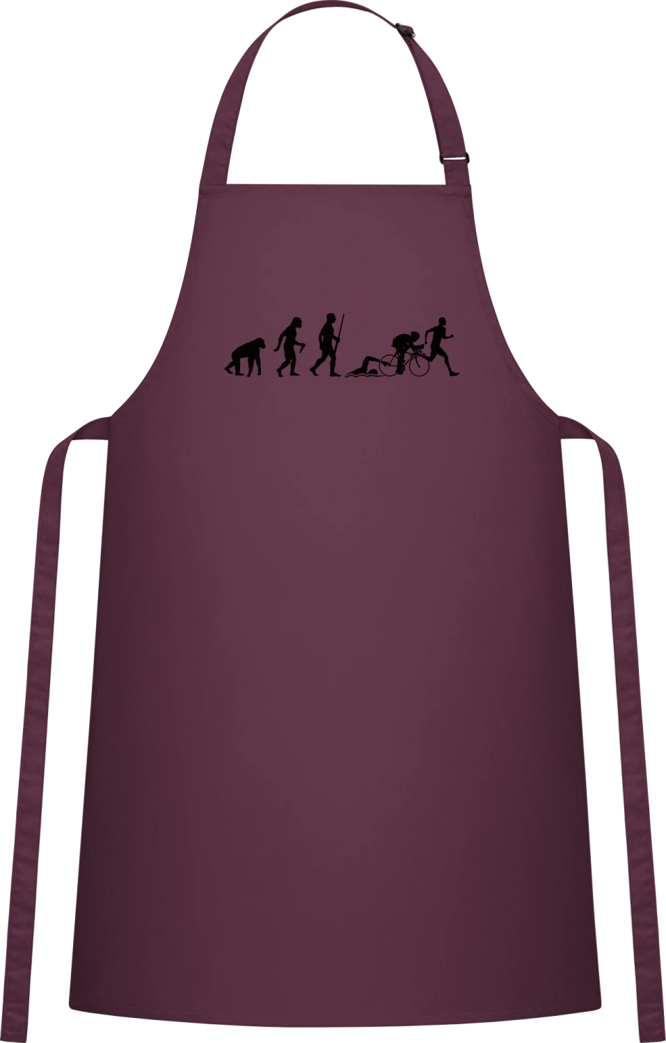 Triathlon Evolution - Aubergine Cotton Bib Apron - Front