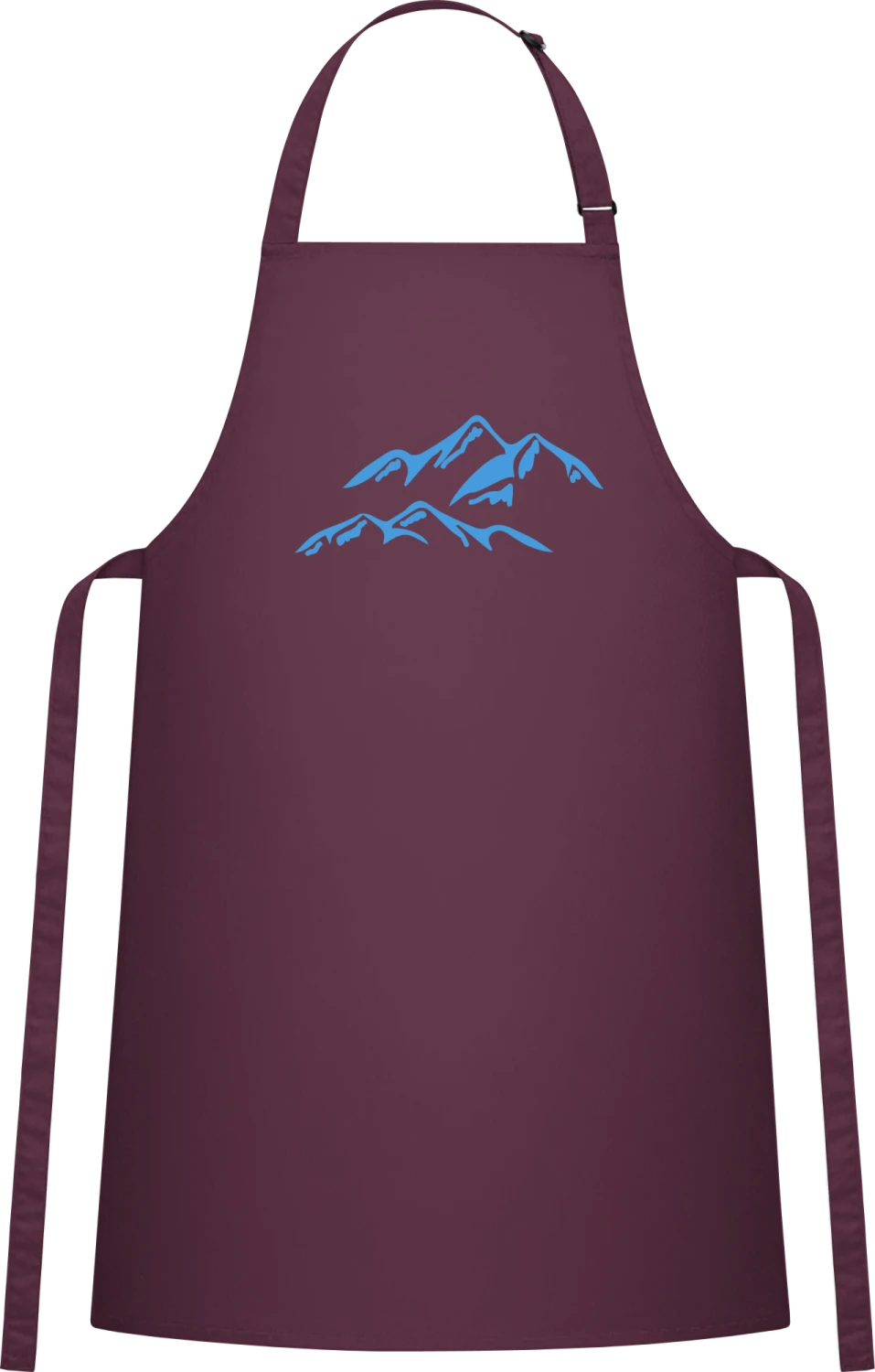 Mountain Silhouette - Aubergine Cotton Bib Apron - Front