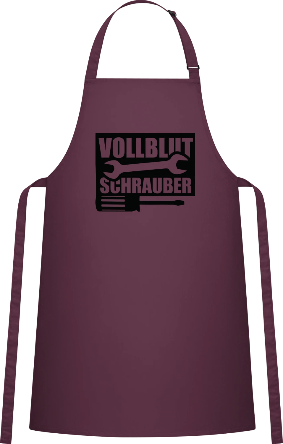 Vollblut Schrauber - Aubergine Cotton Bib Apron - Front