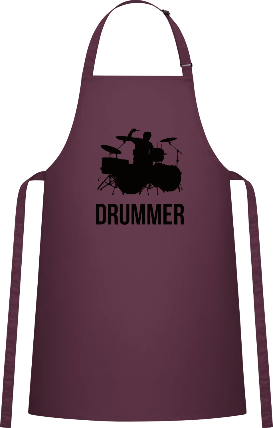 Drummer - Aubergine Cotton Bib Apron - Front