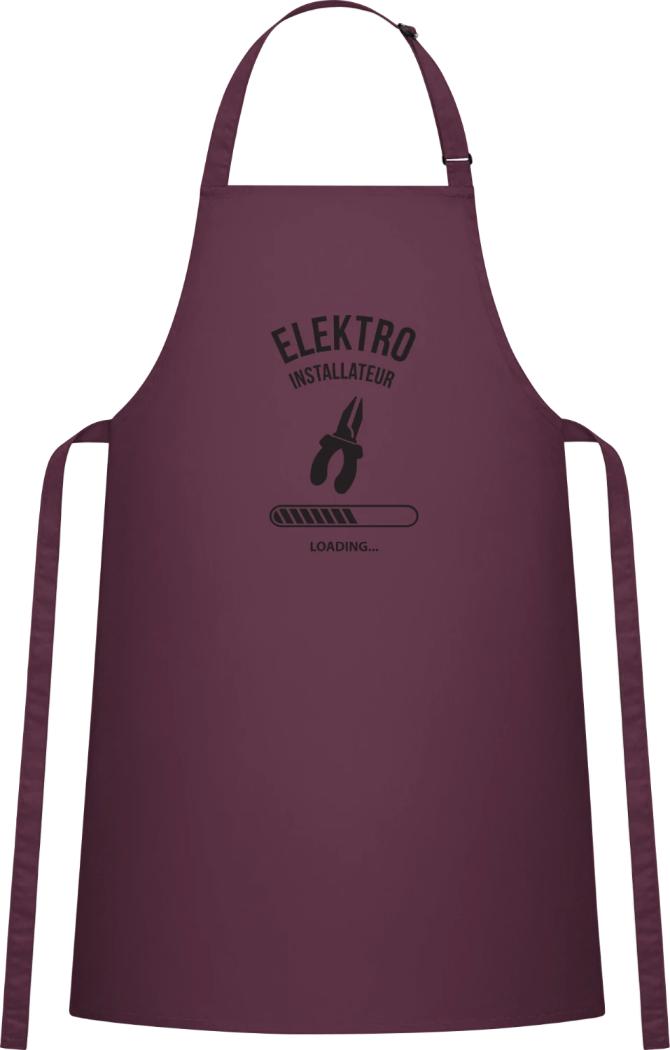 Elektro Installateur Loading - Aubergine Cotton Bib Apron - Front