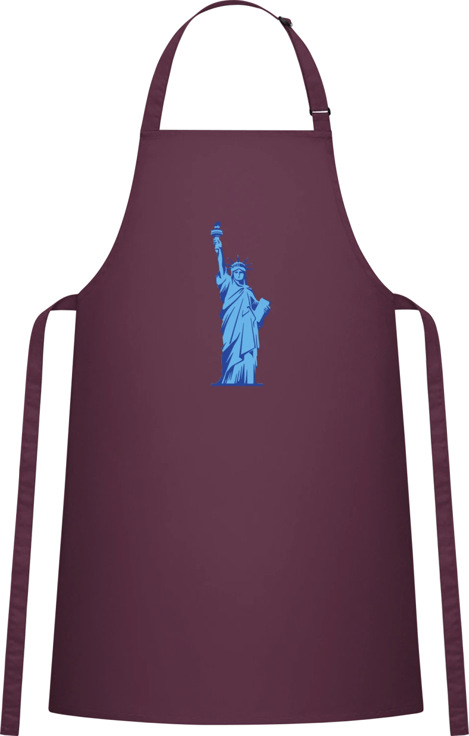 Freiheitsstatue - Aubergine Cotton Bib Apron - Front