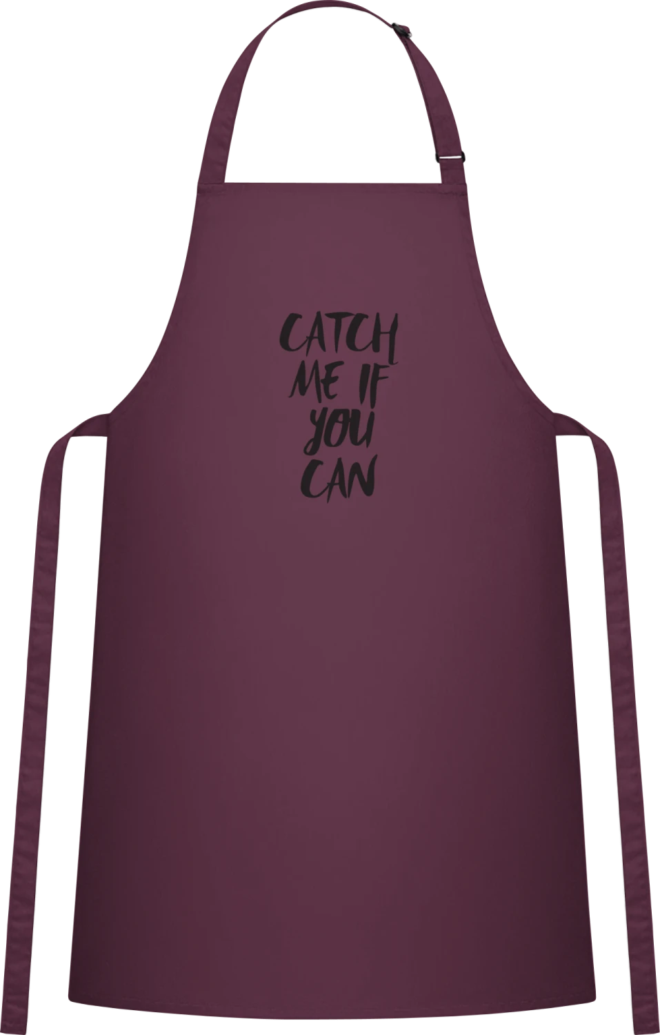 Catch Me If You Can - Aubergine Cotton Bib Apron - Front